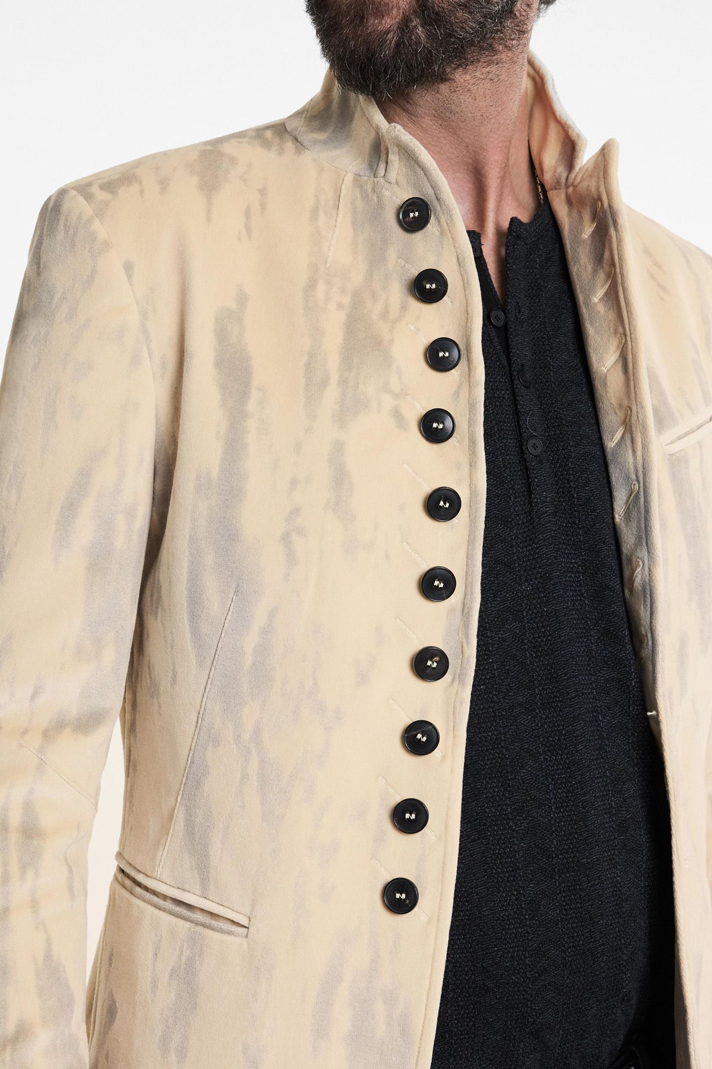 SLIM FIT CONVERTIBLE PEAK LAPEL BUTTON F WHEAT 3