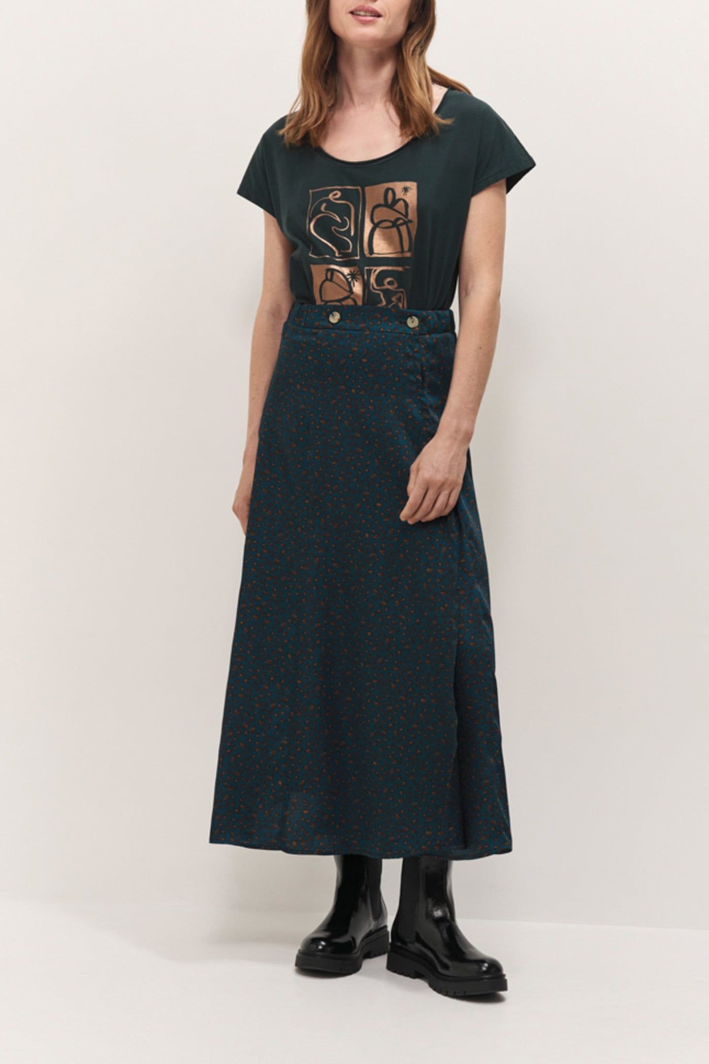 JACA - WINTER LEOPARD PRINT LONG SYCAMORE SKIRT 1