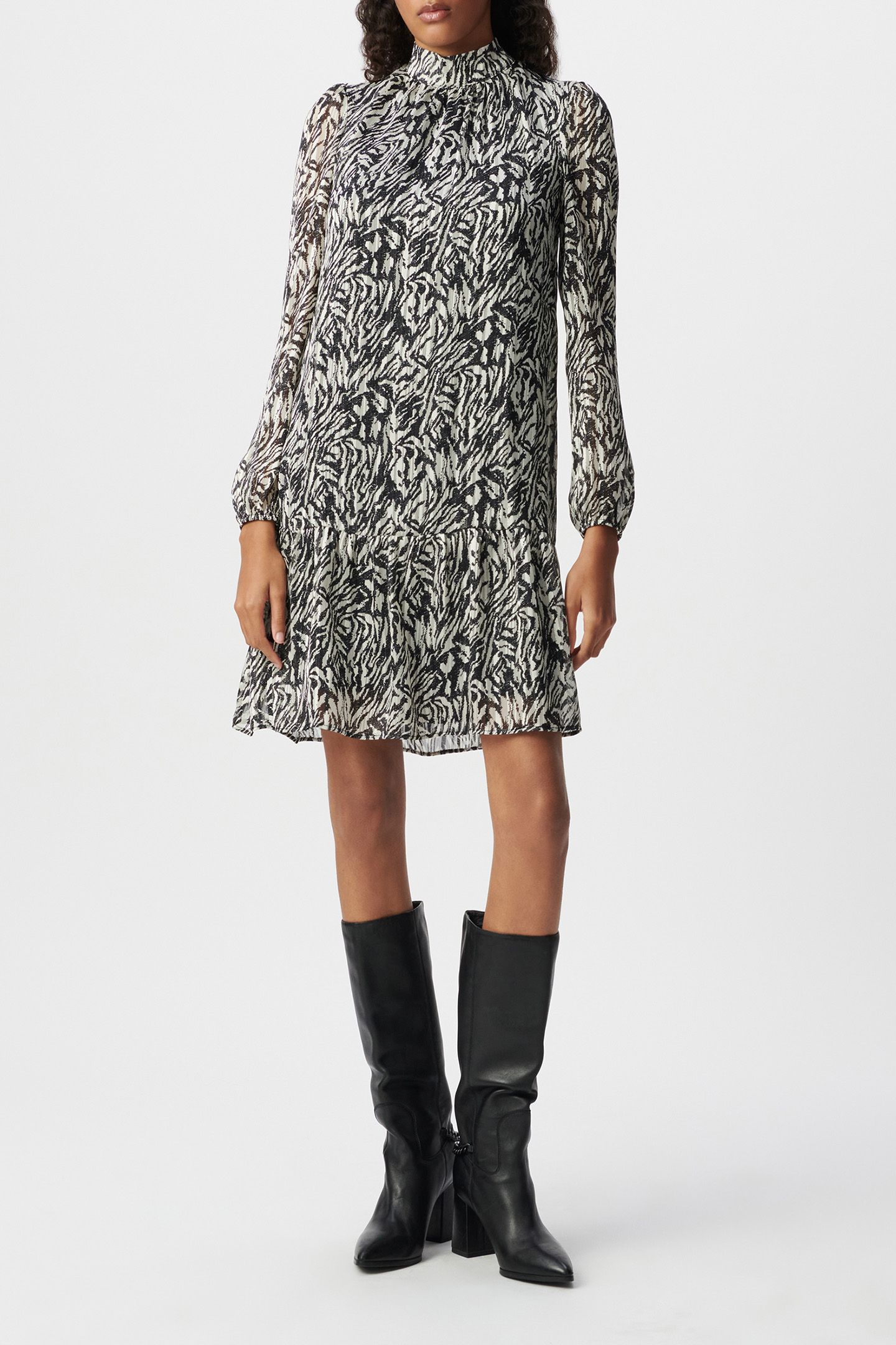 IVORY LUREX ZEBRA PRINT DRESS 2