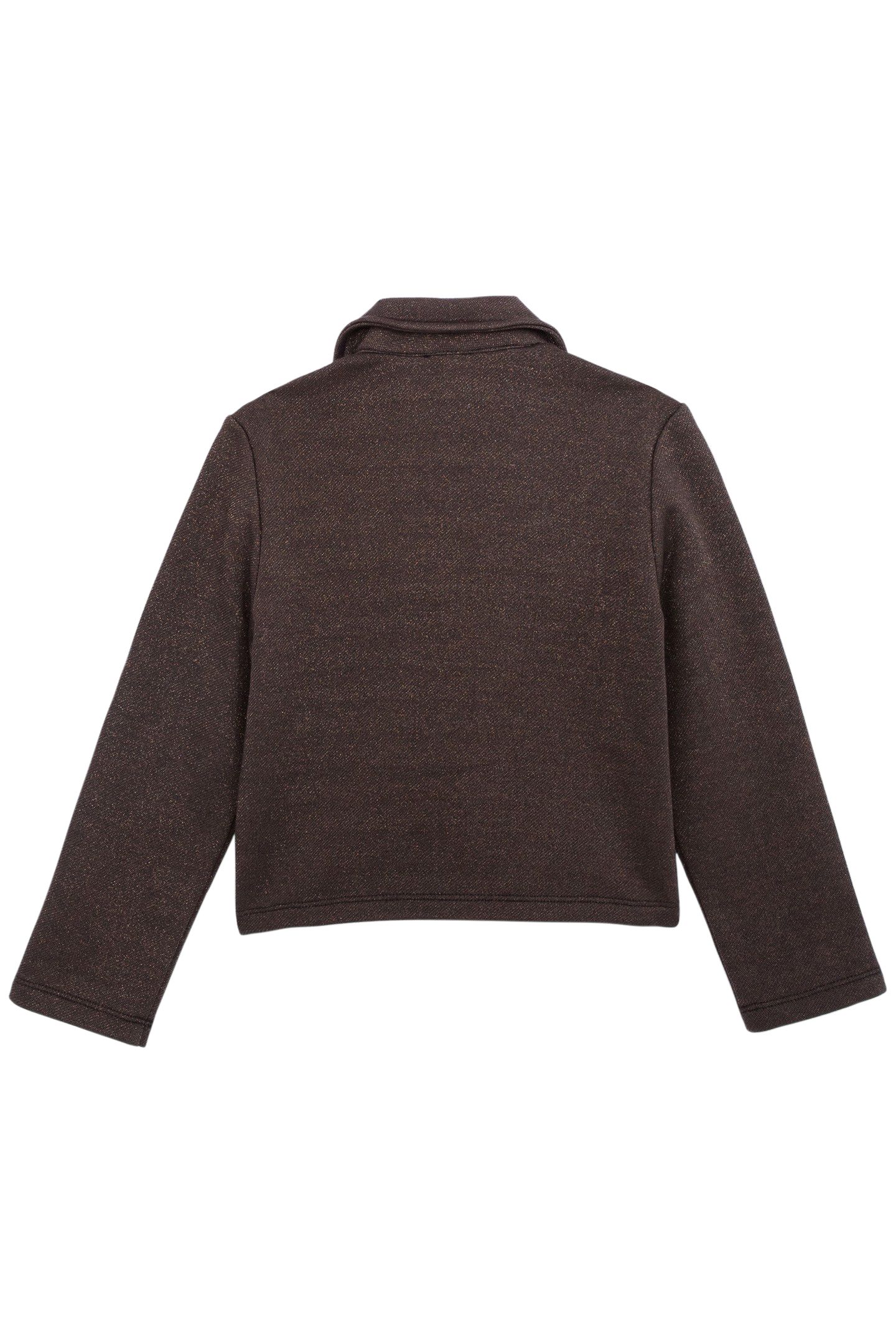 GIRL'S BLACK SEQUINED FLEECE BIKER CARDIGAN 2