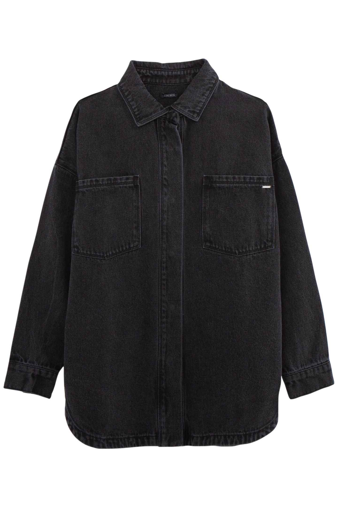 GREY DENIM SHIRT WATERLESS PATCH POCKETS GIRL 1