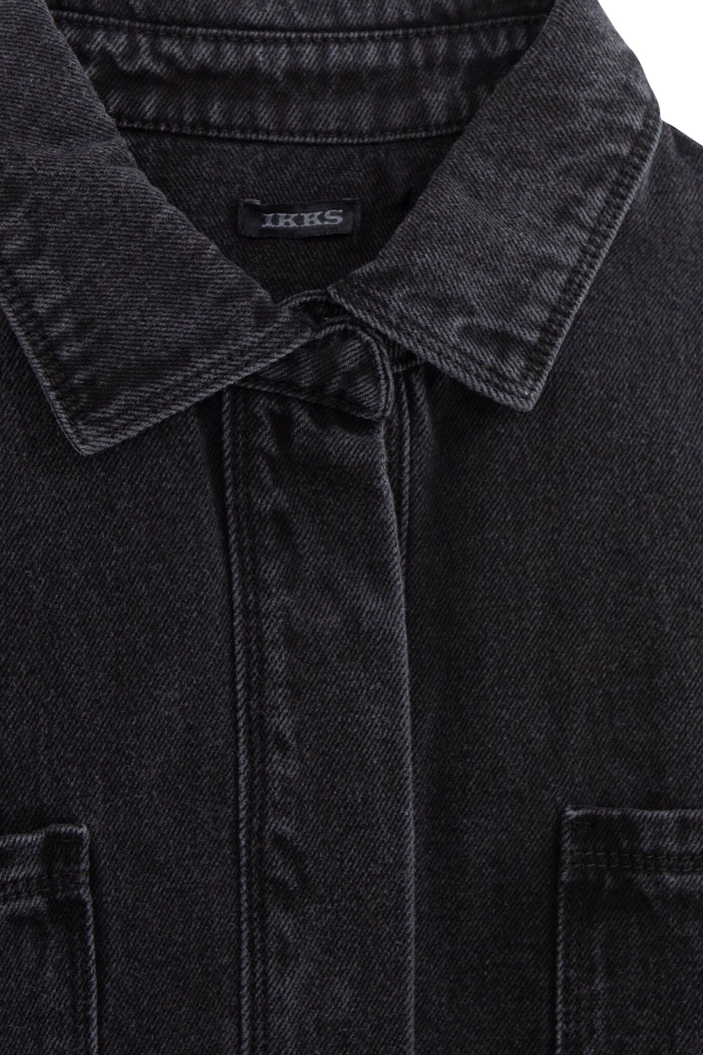 GREY DENIM SHIRT WATERLESS PATCH POCKETS GIRL 5