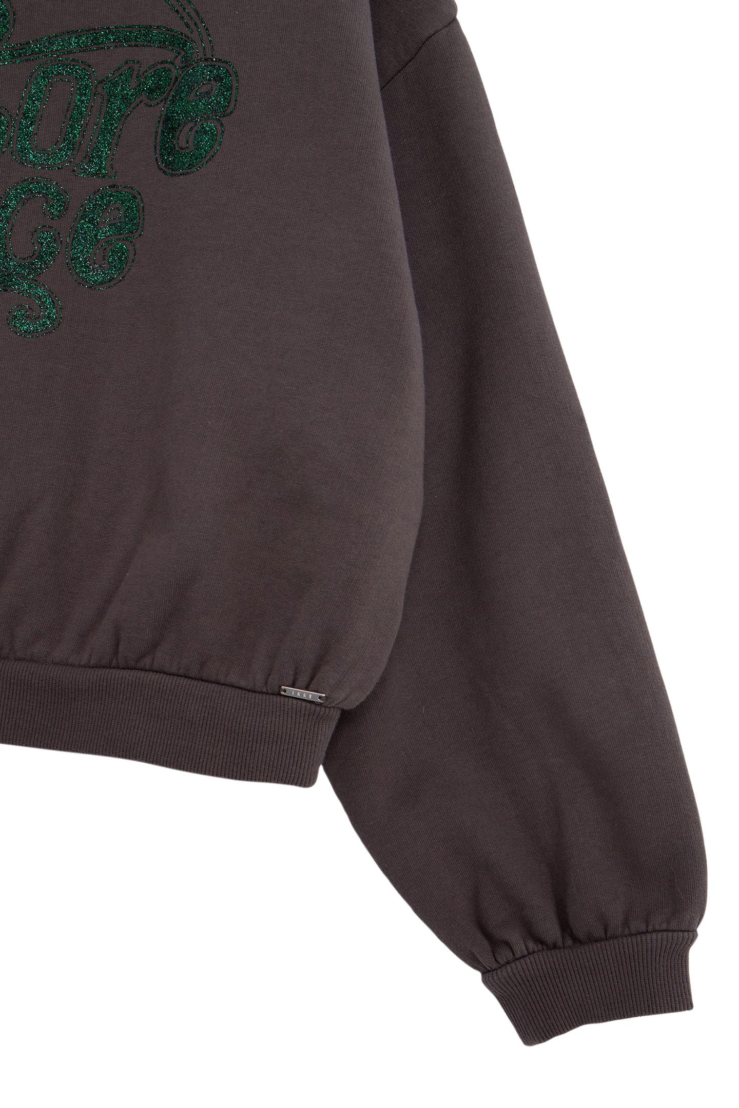GIRL'S GRAY MESSAGE GREEN GLITTER SWEATSHIRT 4