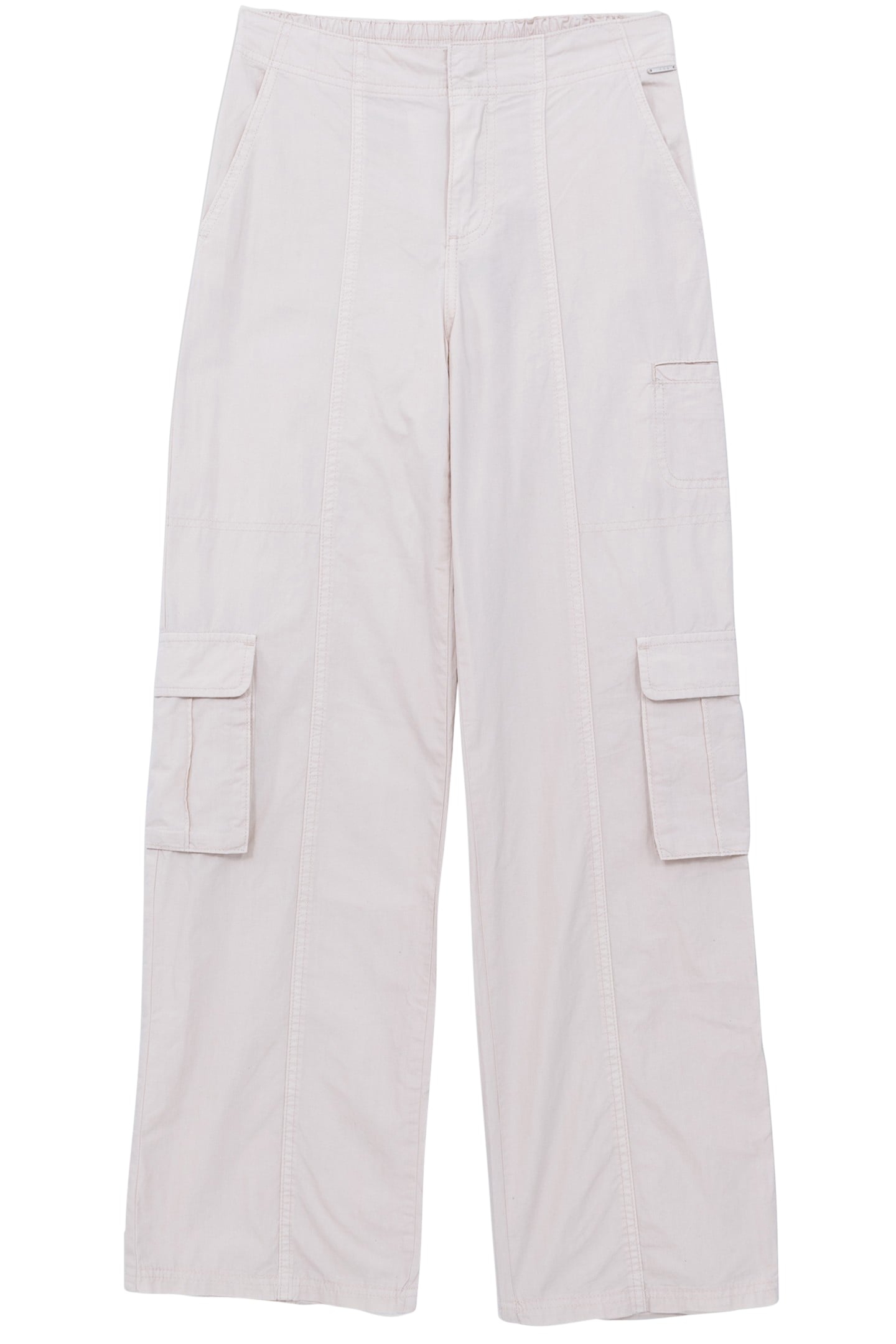 GIRL'S BATTLE UPCYCLED BEIGE PARACHUTE PANTS 1