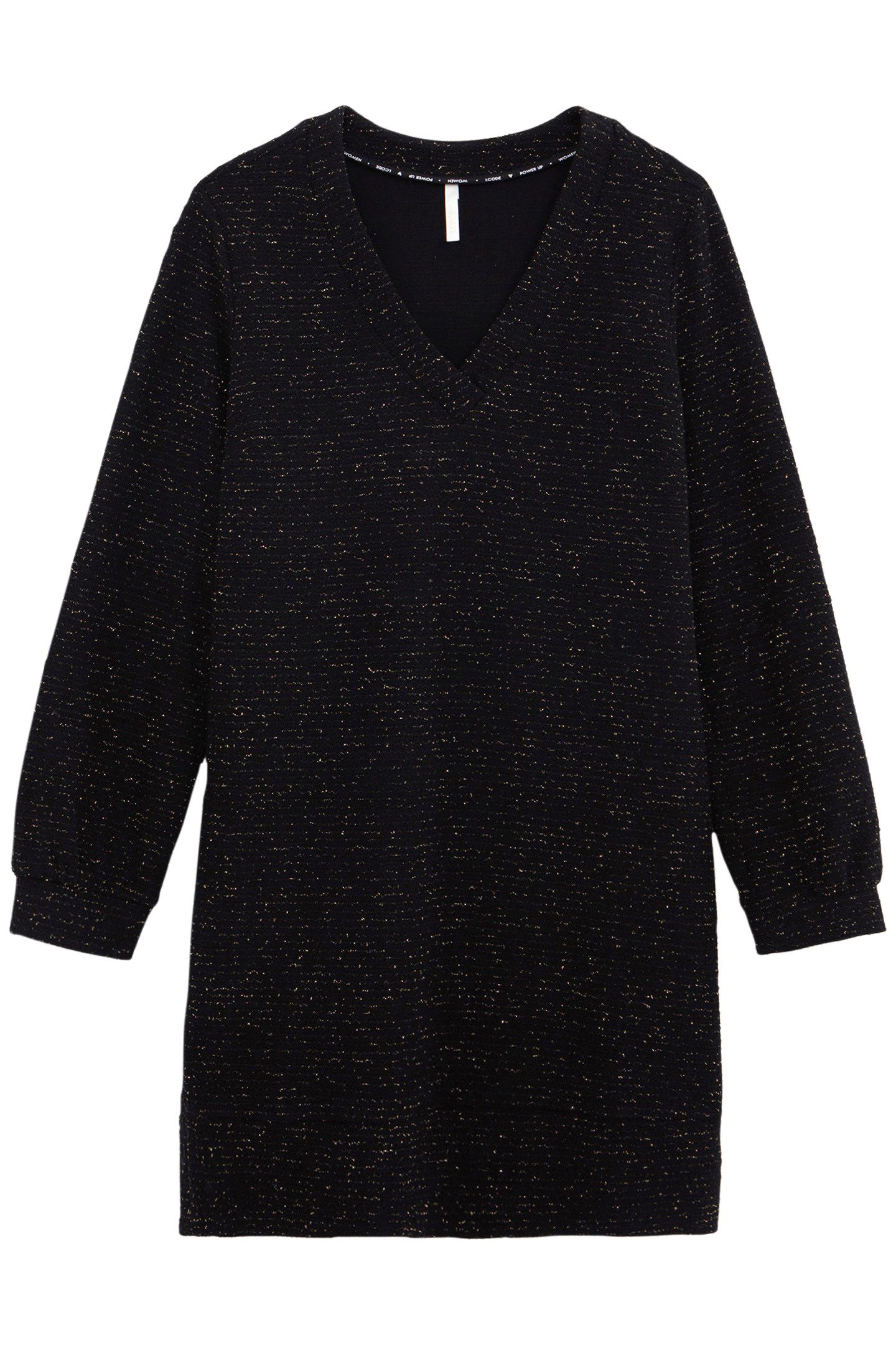 BLACK KNIT DRESS WITH GOLD STRIPES 3