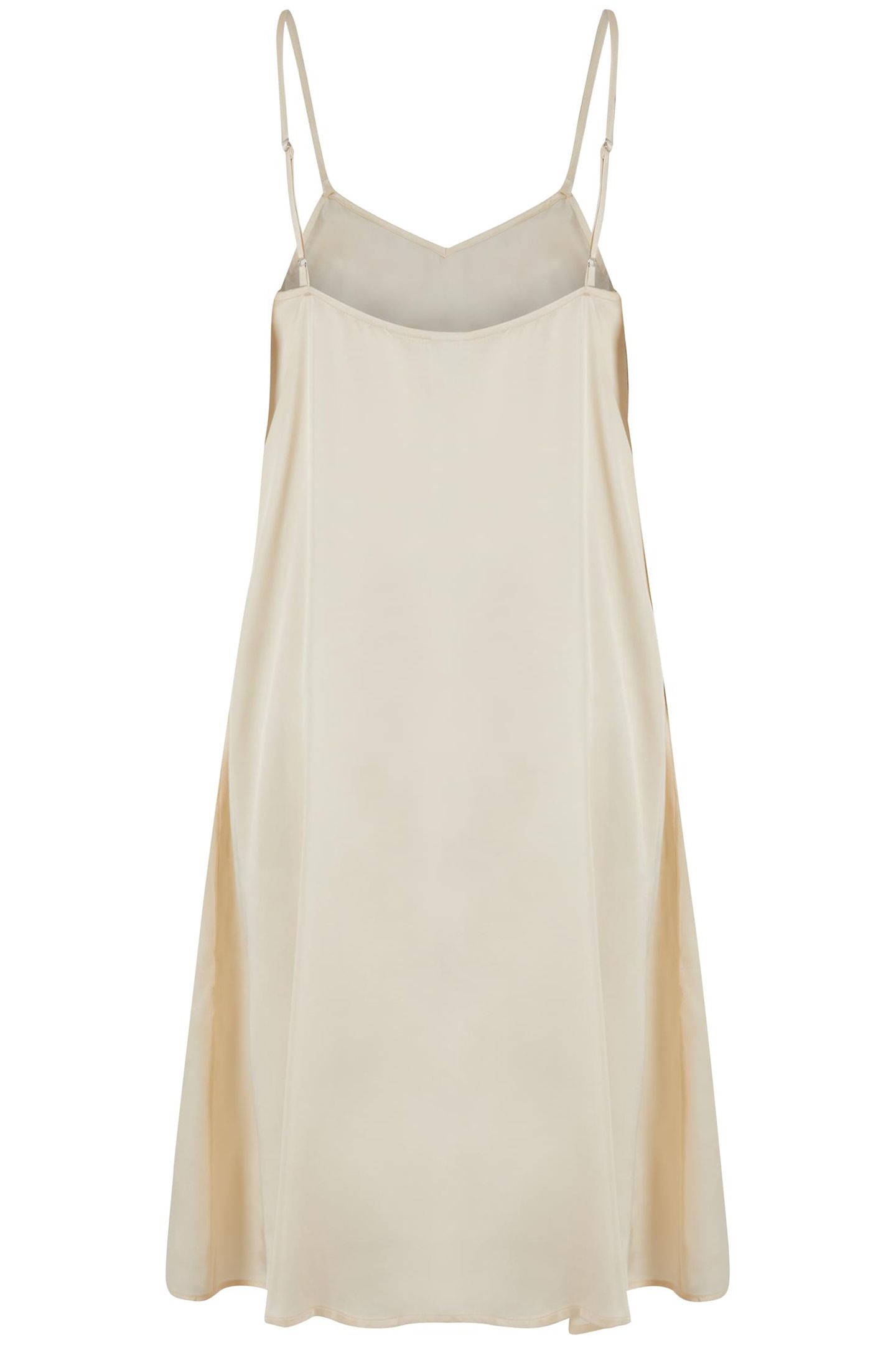 LADIES VISCOSE SATIN SLIP DRESS WHITESAND 2