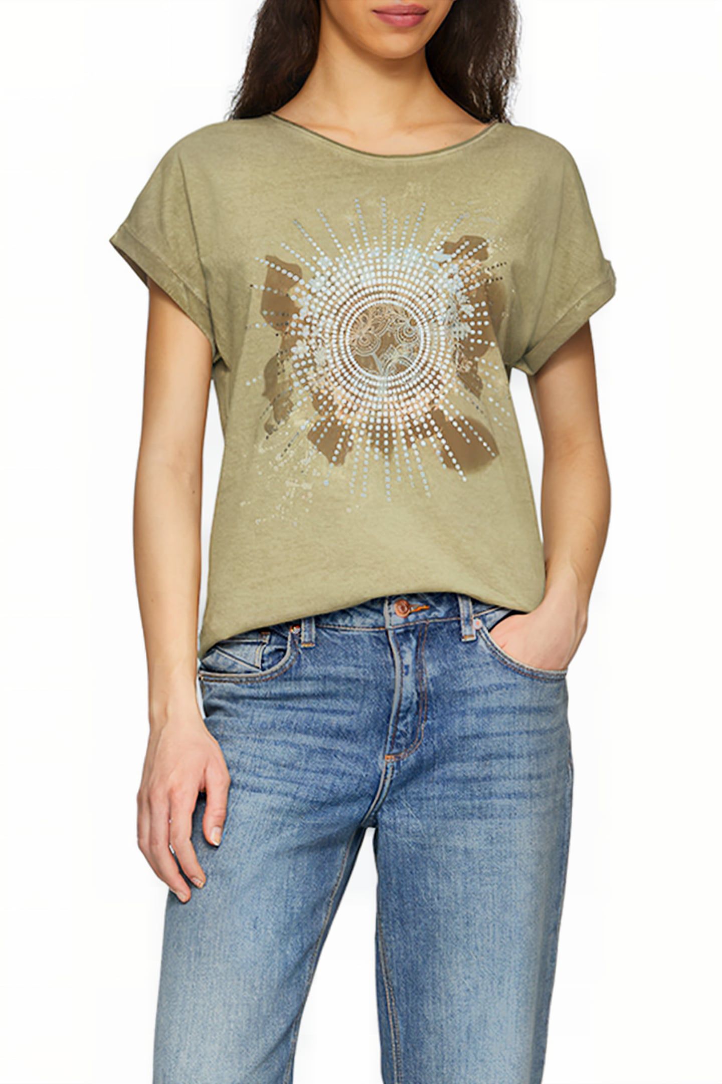 S.OLIVER-QS T-SHIRTS DARK GREEN 1