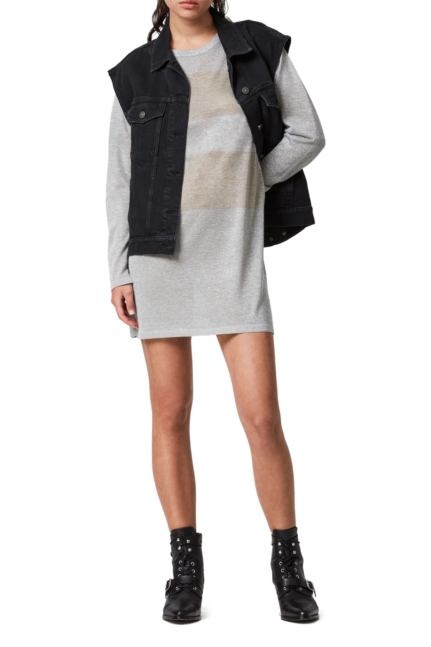 SPARKLE STR DRESS SILVER/GOLD 3