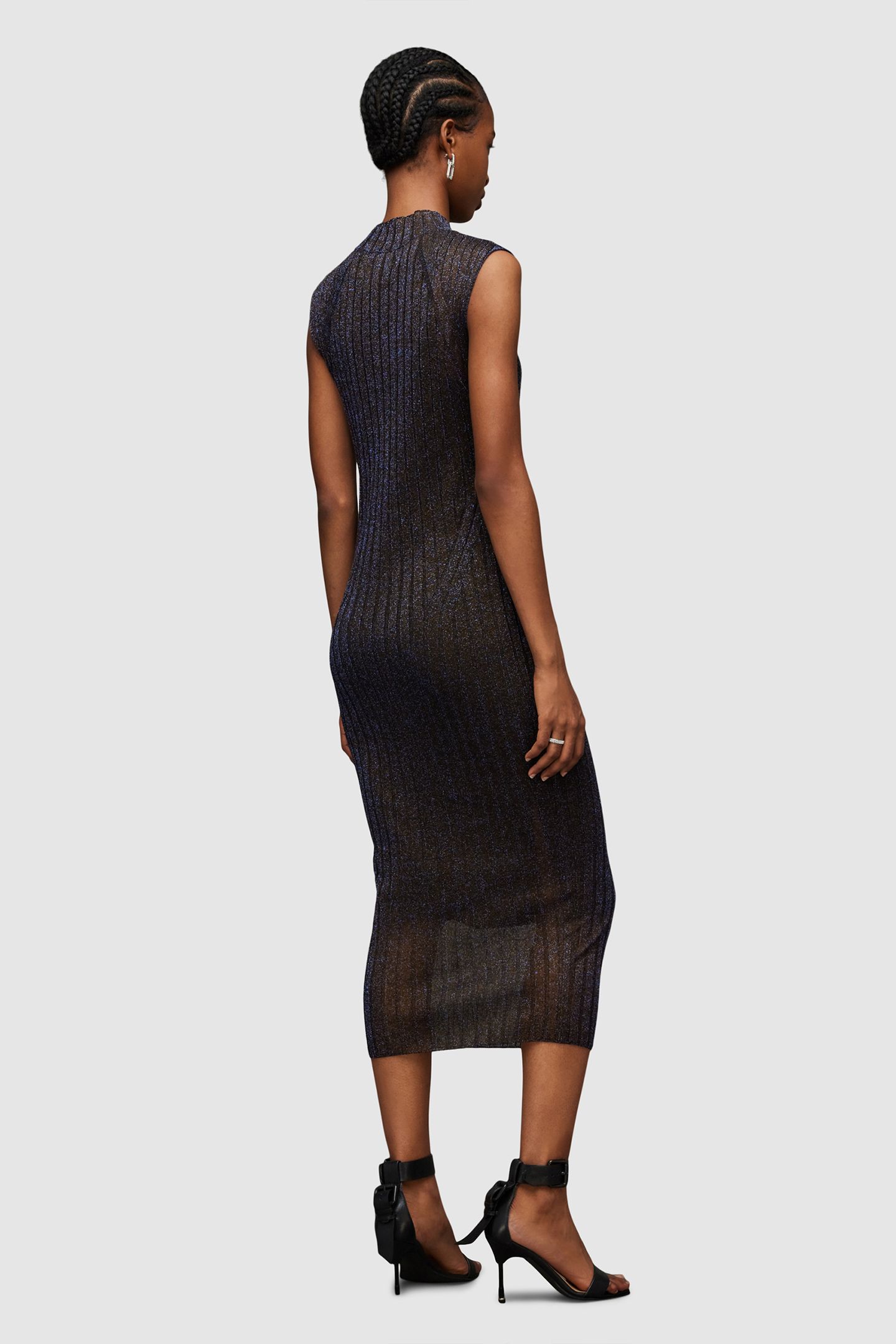 PATRICE DRESS BLACK/ROYAL BLUE 2