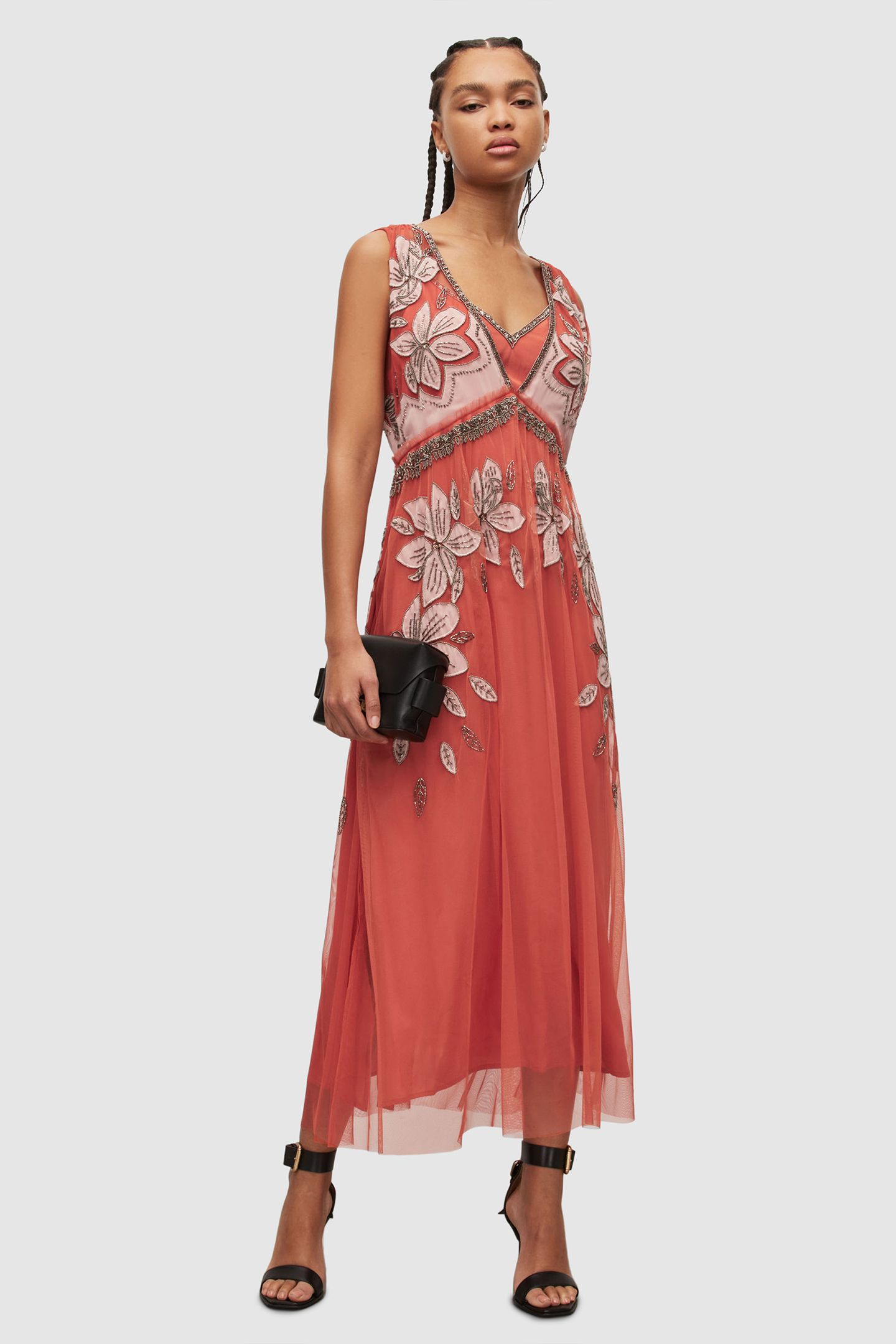 LAIA EMB DRESS VIVID ORANGE 1