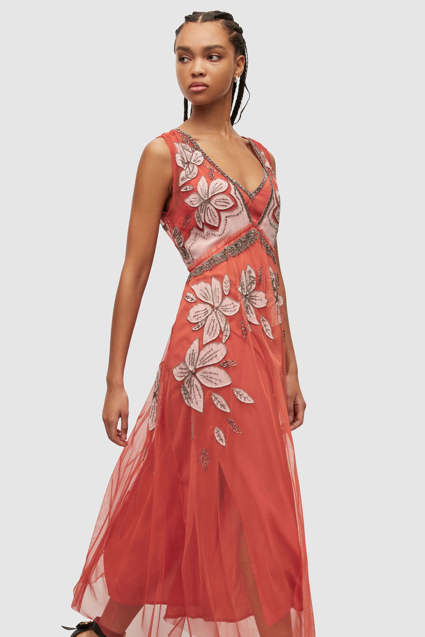 LAIA EMB DRESS VIVID ORANGE 5