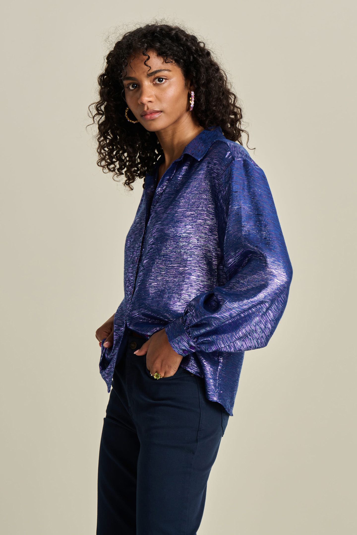 BLOUSE - VIOLET FESTIVE BLUE 4
