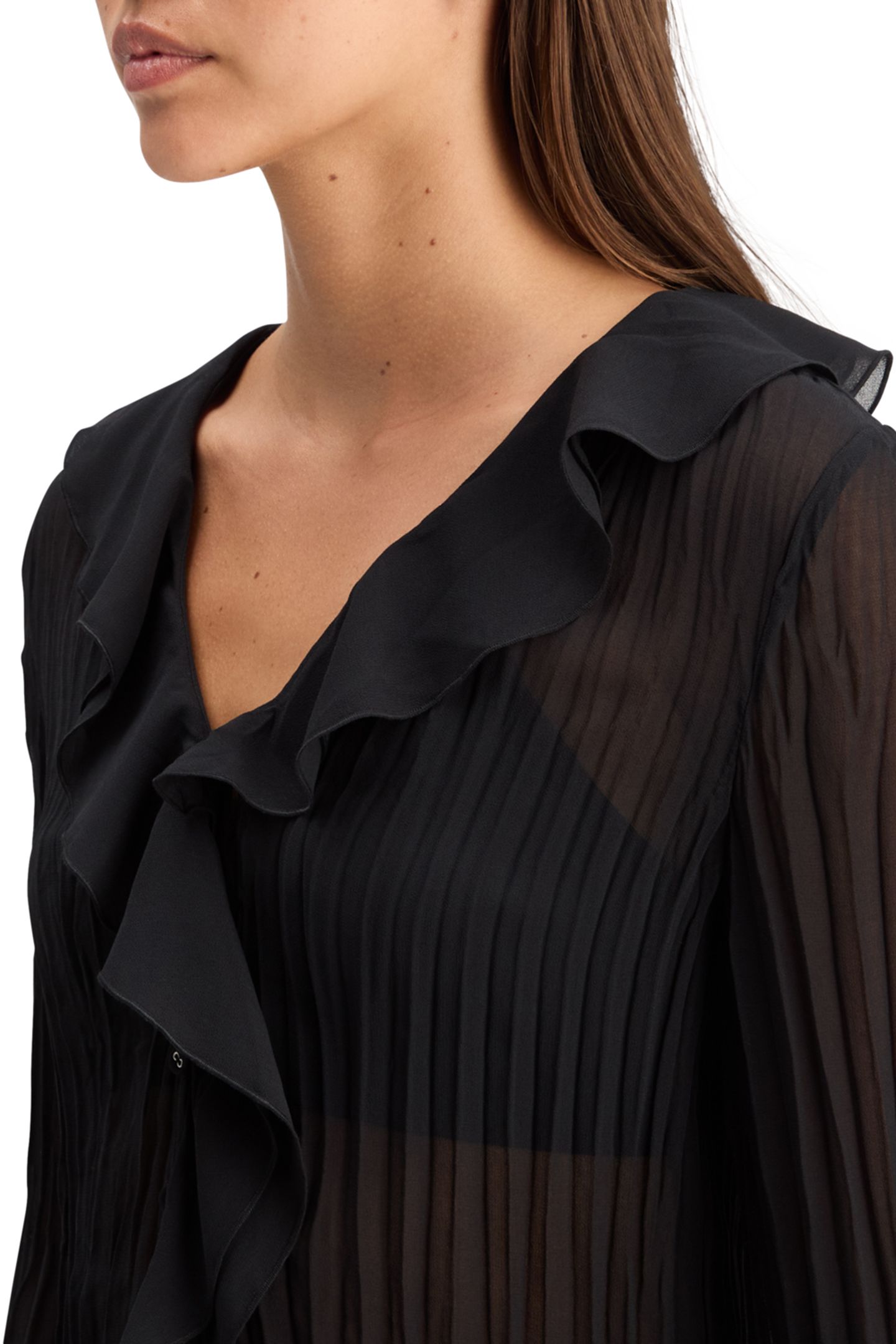RUFFLED TOP EVENING BLACK 6