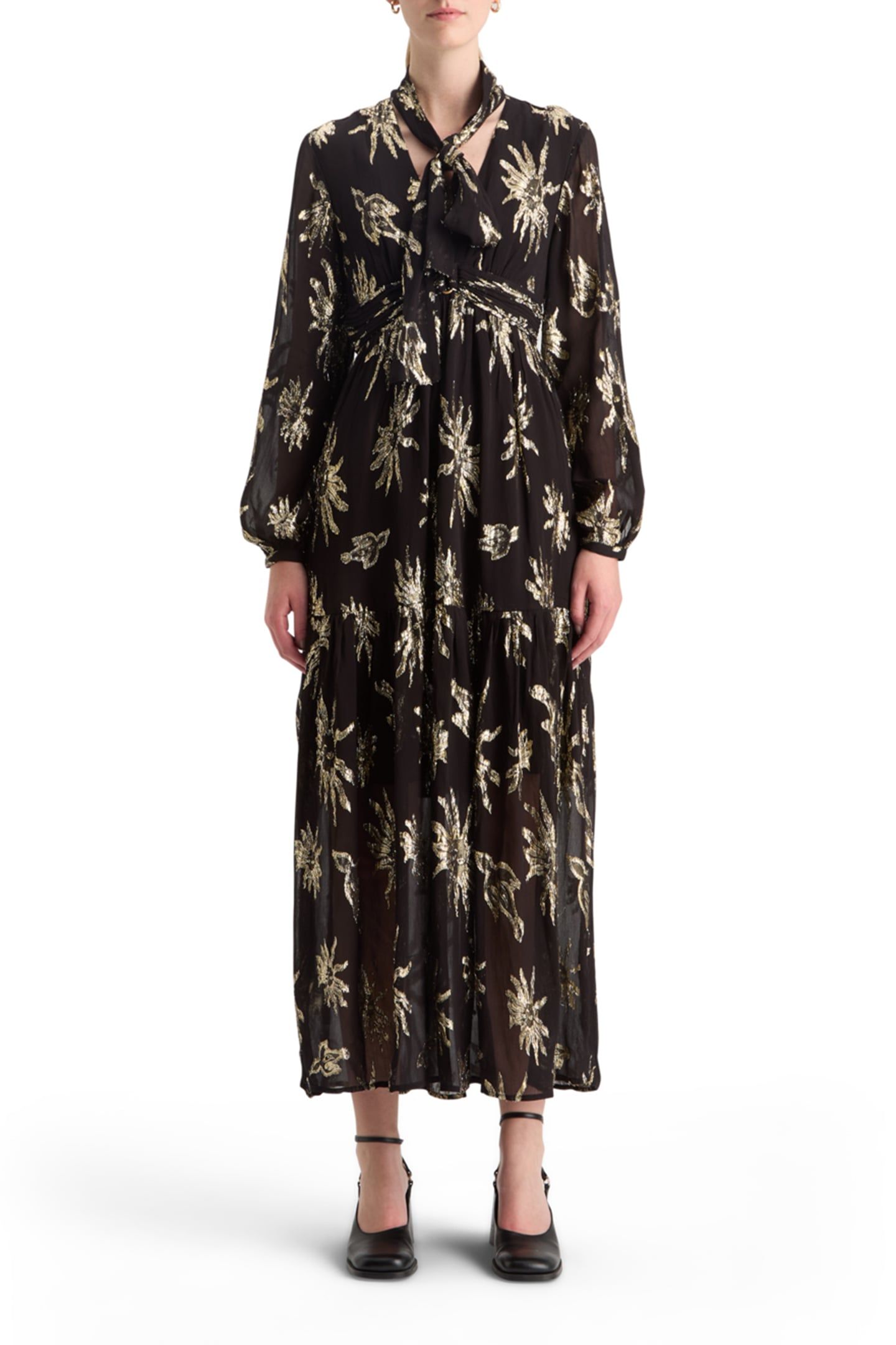LUREX FIL COUPE MAXI DRESS MYSTIC SKY LUREX 1