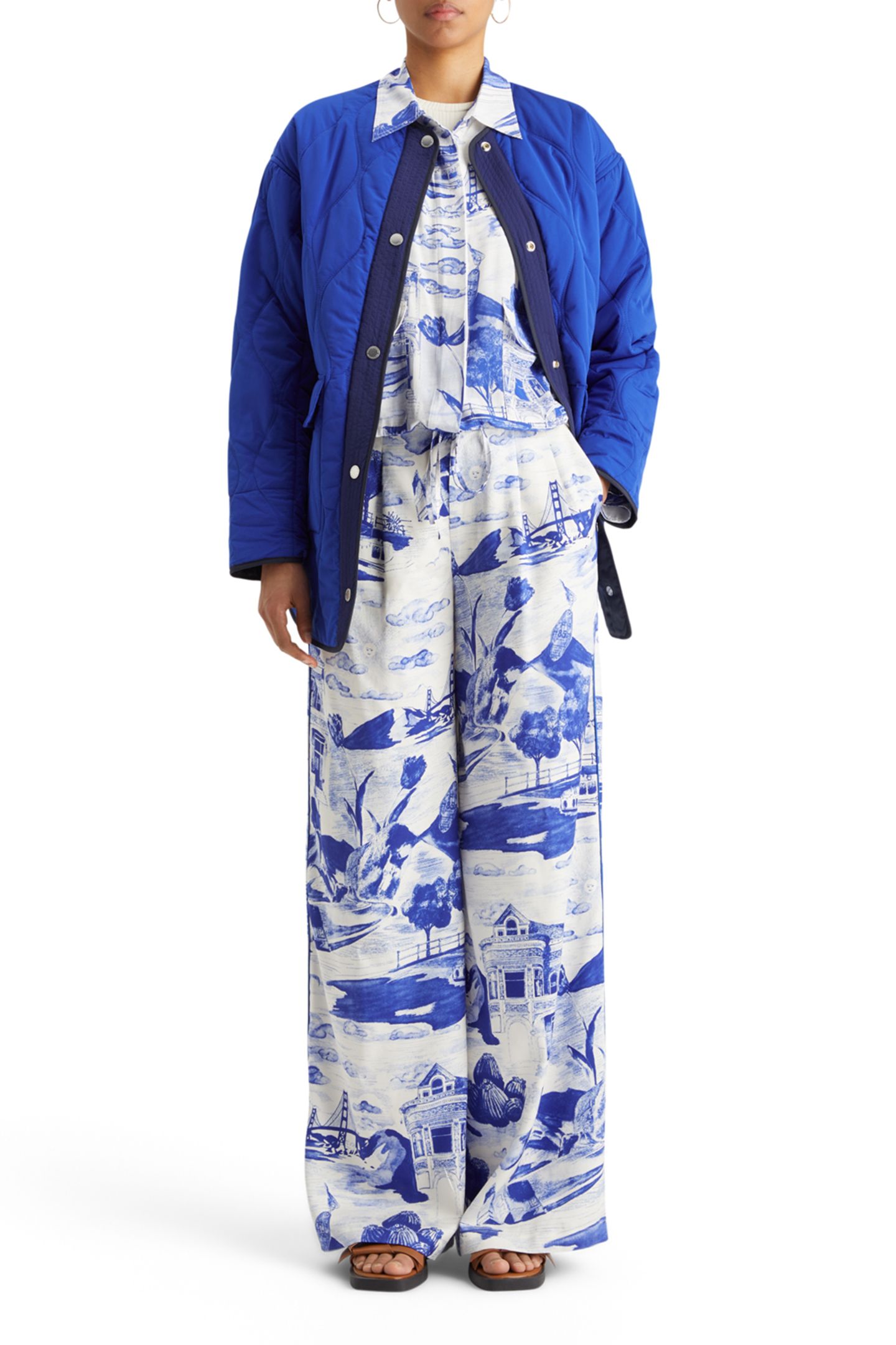 OVERSIZED ONION QUILT LINER JACKET ELECTRIC BLUE 6