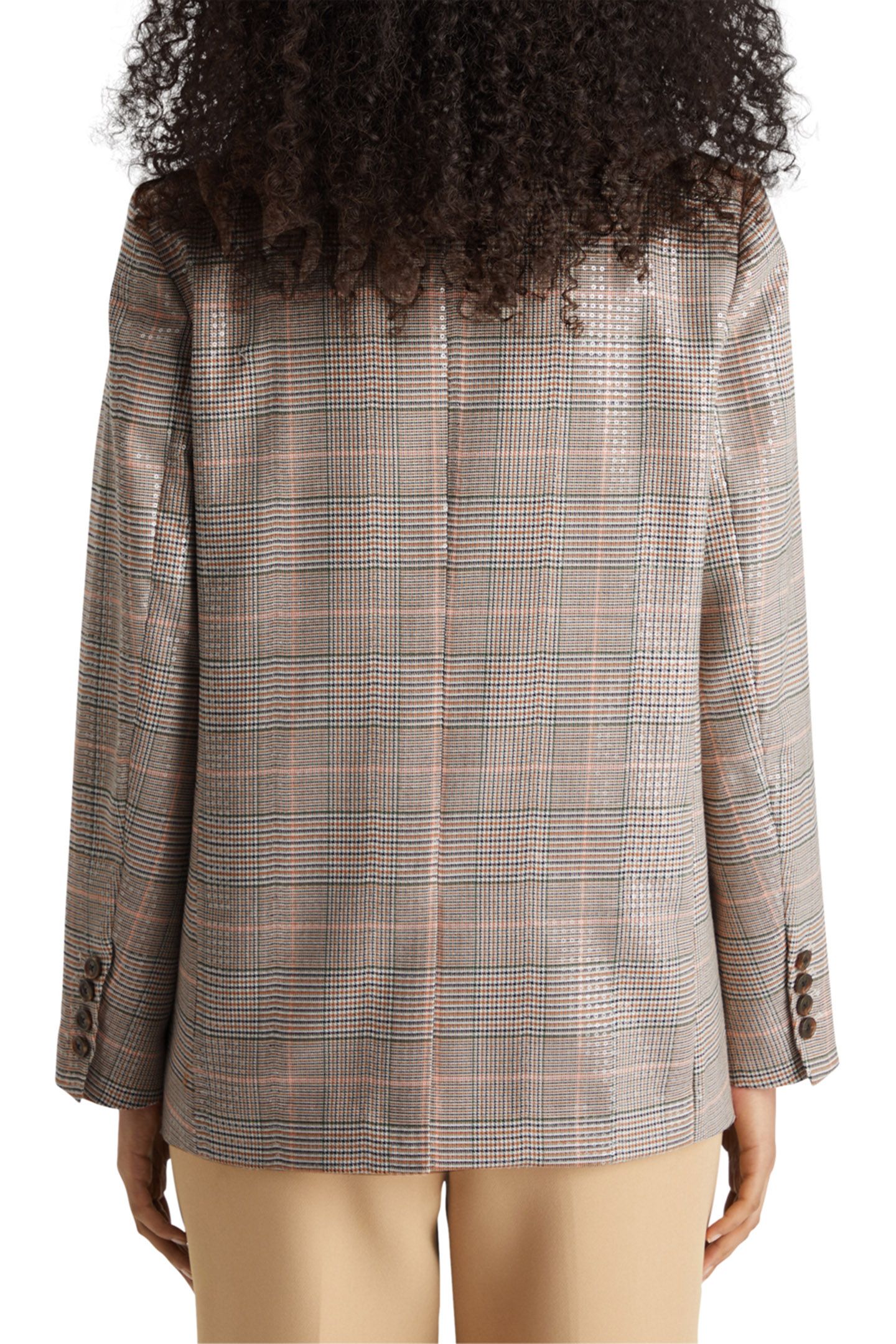 SEQUIN PRINCE OF WALES CHECK BOYFRIEND SB BLAZER SEQUIN PRIN 2