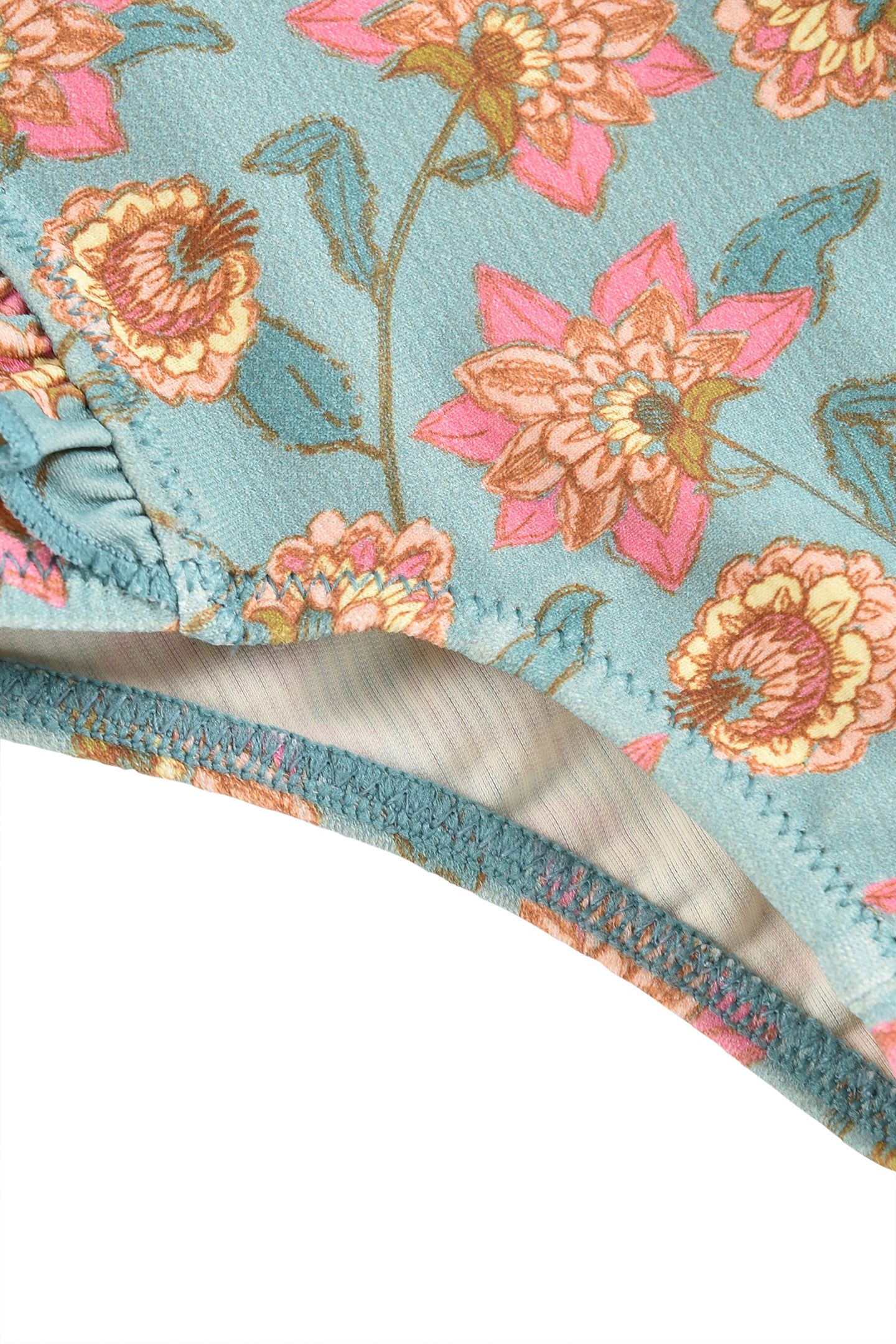 BATHING SUIT MOSILLOS TURQUOISE FLOWERS 11