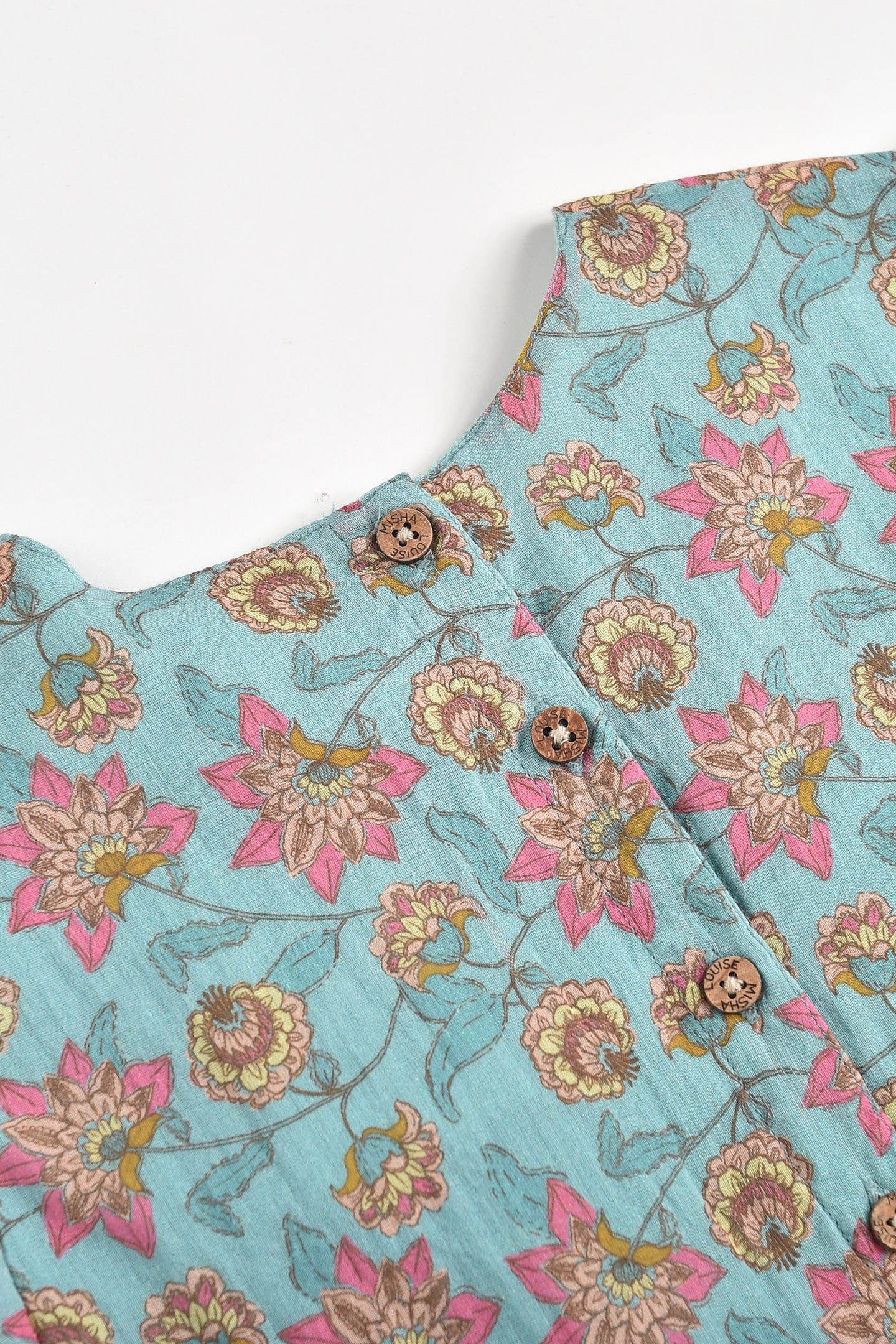 JUMPSUIT MAYALIA TURQUOISE FLOWERS 3