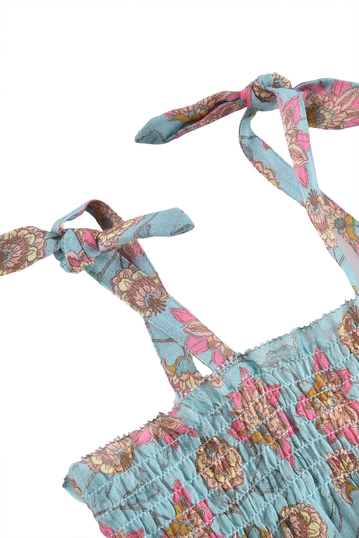 DRESS MARCELINE TURQUOISE FLOWERS 10