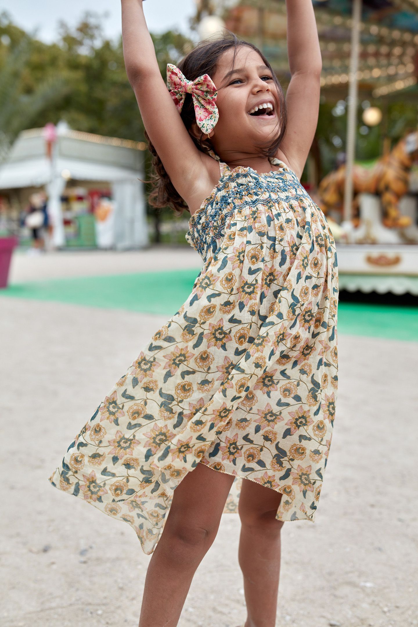 DRESS MARCELINE CREAM FLOWERS 3