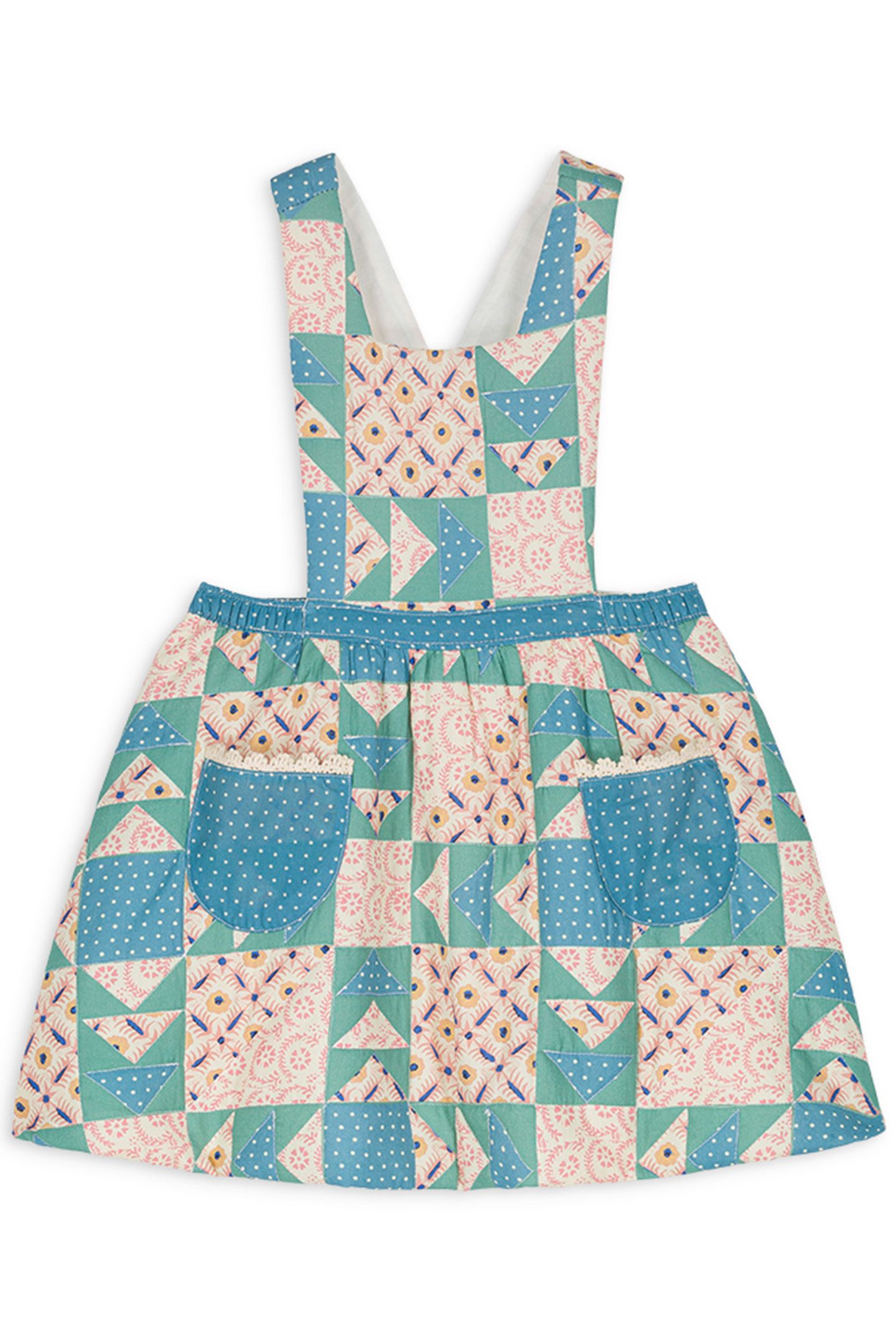 DRESS MIRA STONE BLUE PATCHWORK 3