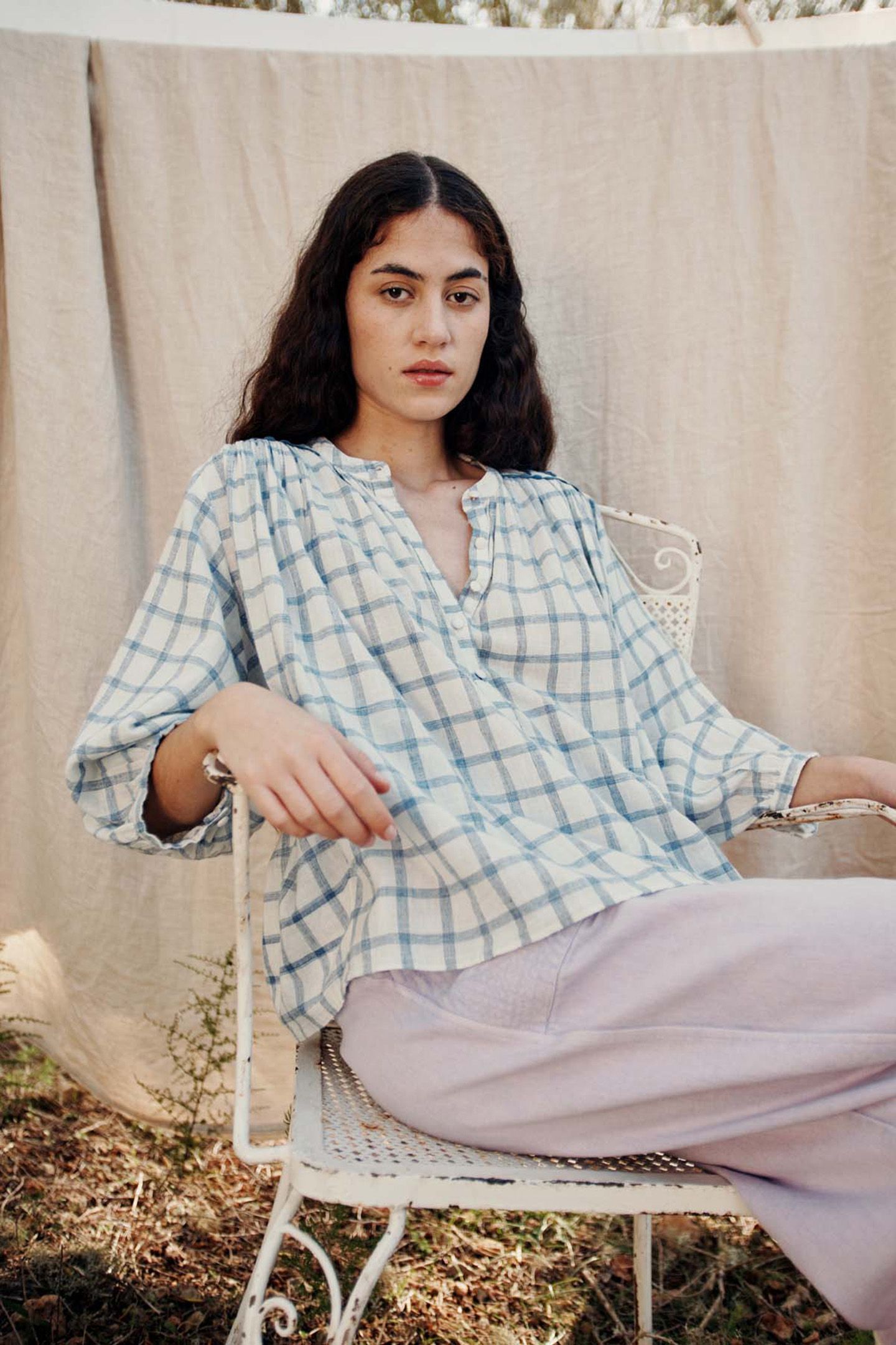 BLOUSE JEANNALI BLUE RIVER CHECKS 7