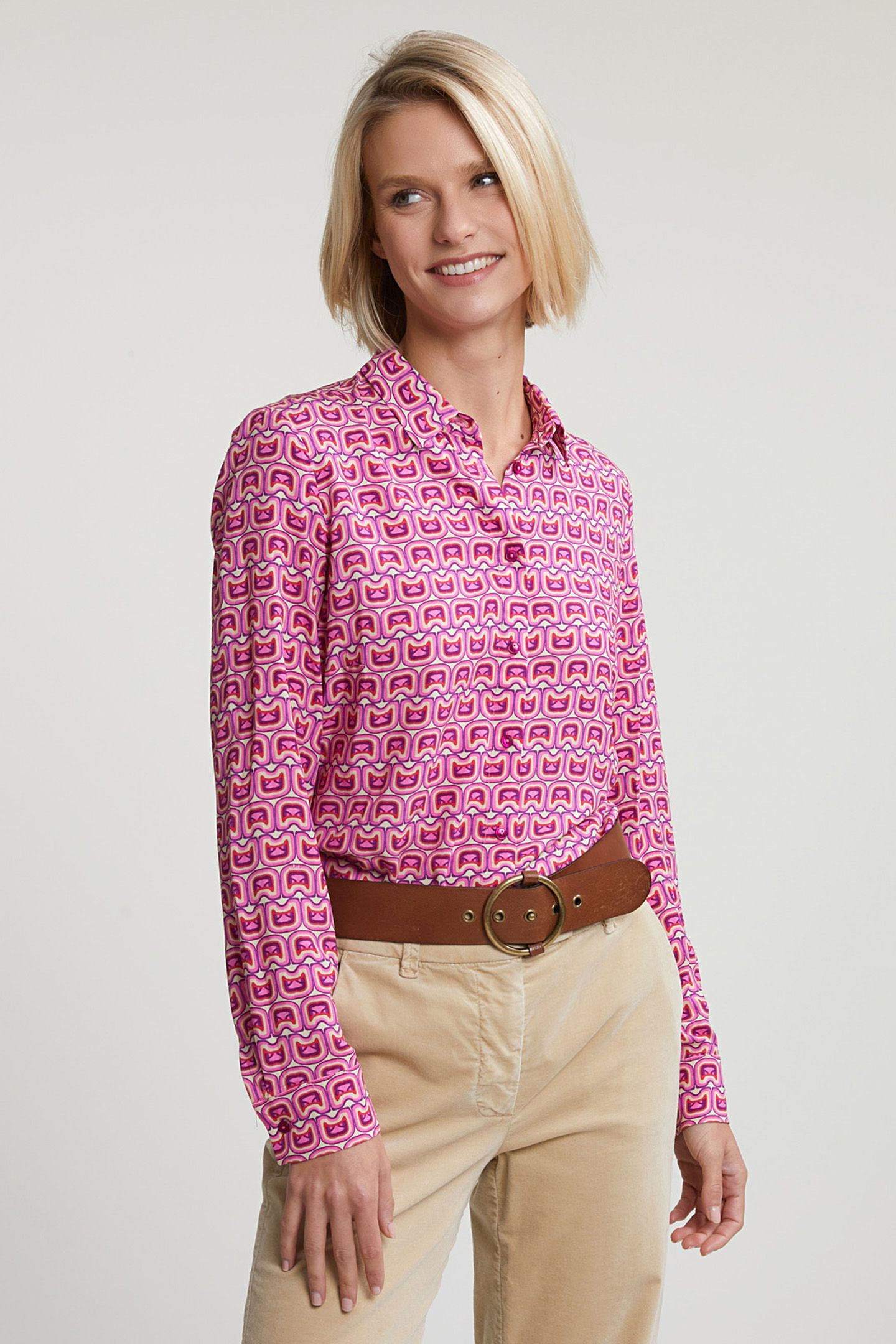 PINK/BEIGE FANTASY BLOUSE LONG SLEEVES 1