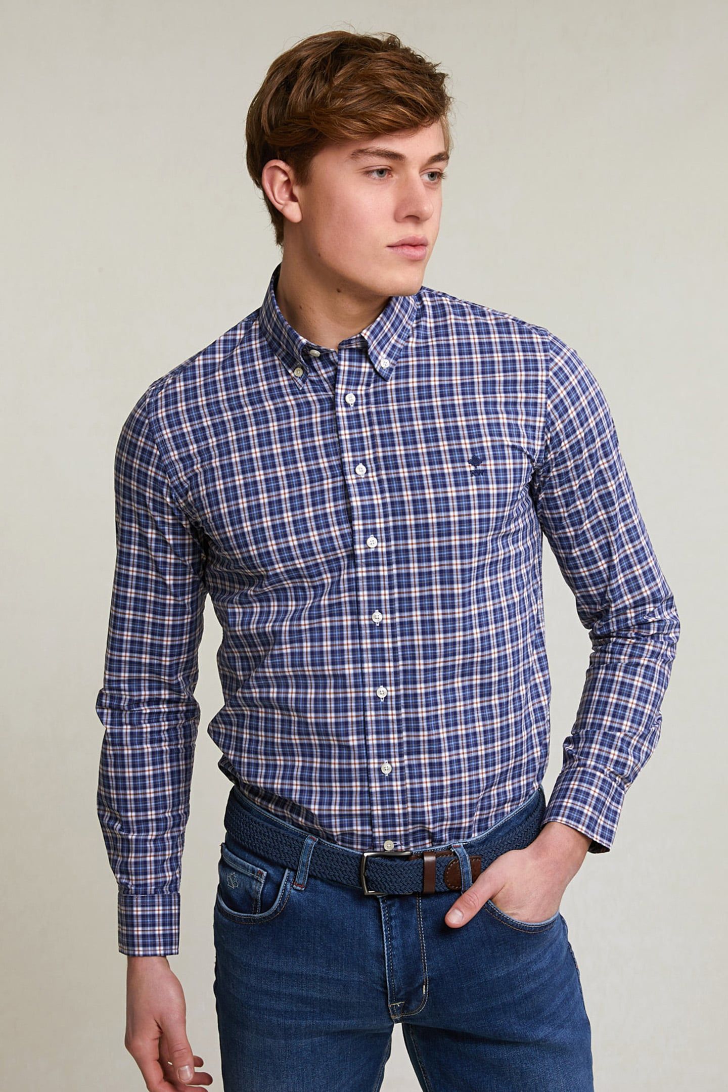 SLIM FIT CHECKED SHIRT MULTI 1