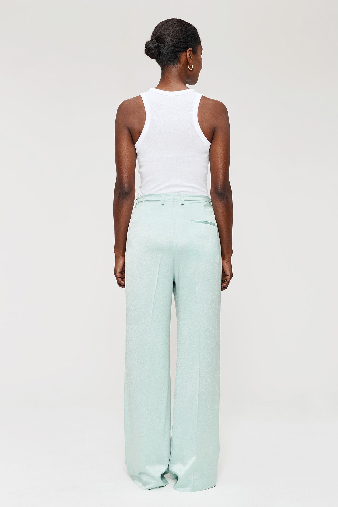 SATIN WIDE LEG PANTS ICE 2