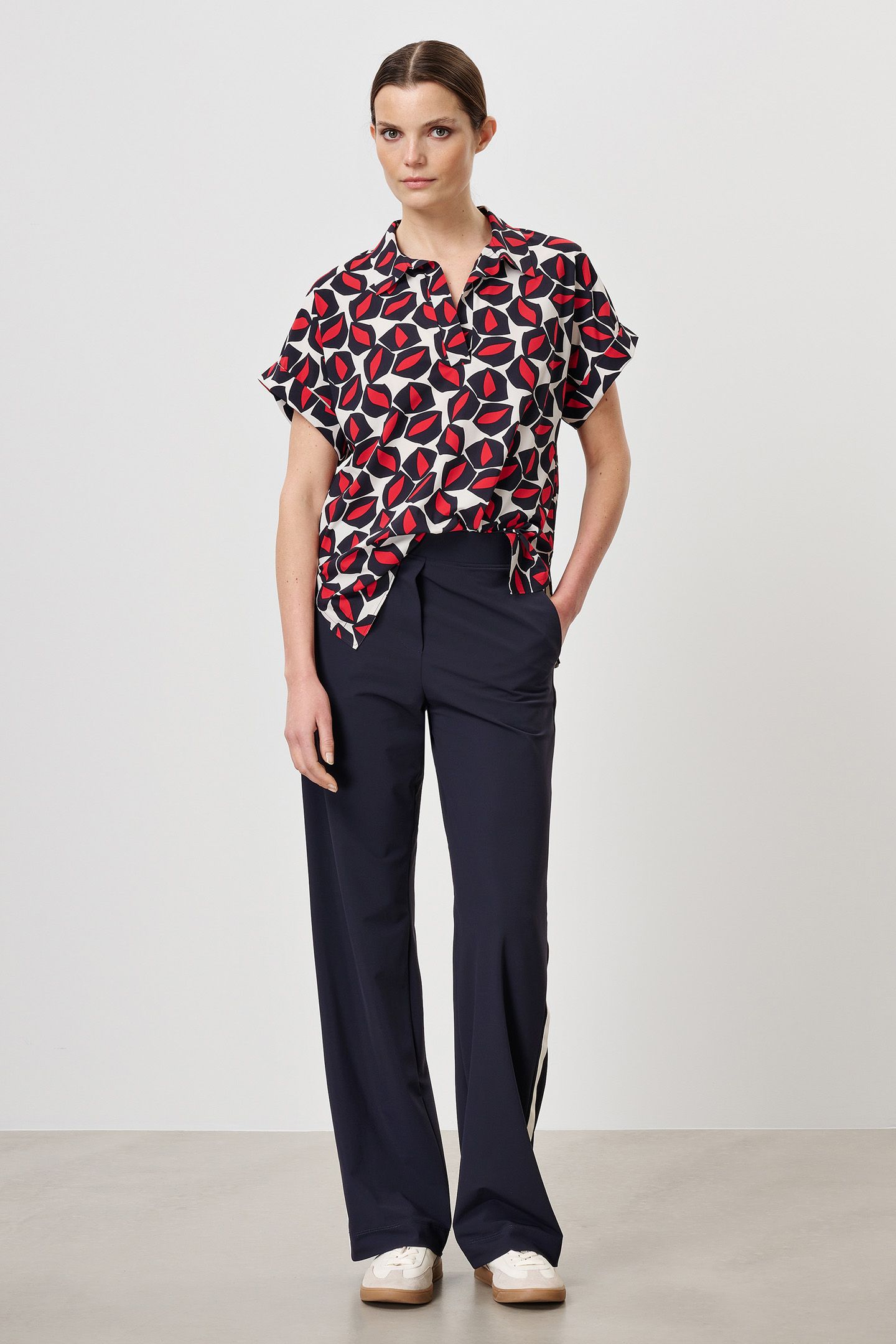 PRINTED ALPINE POLO TOP INK BLUE 3
