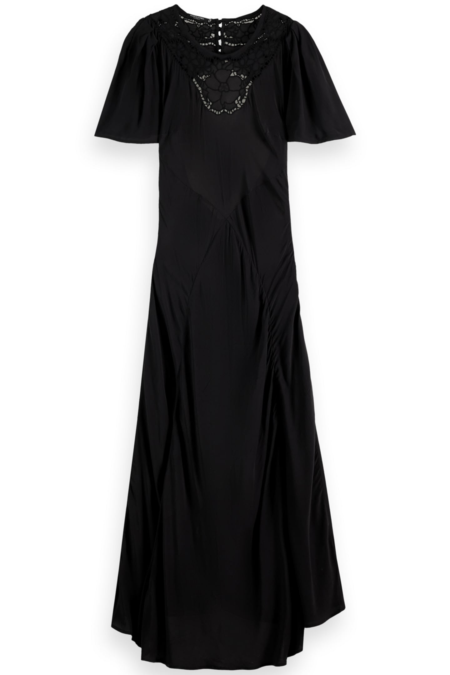 CUT OUT EMBROIDERY DRESS EVENING BLACK 1