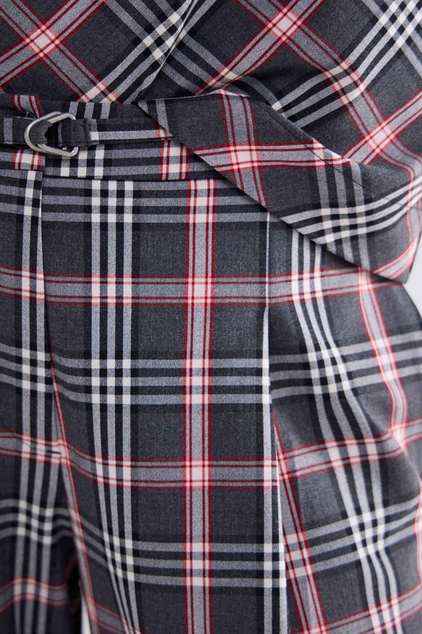 TROUSERS CHECK IN RED MULTICOLOUR 3