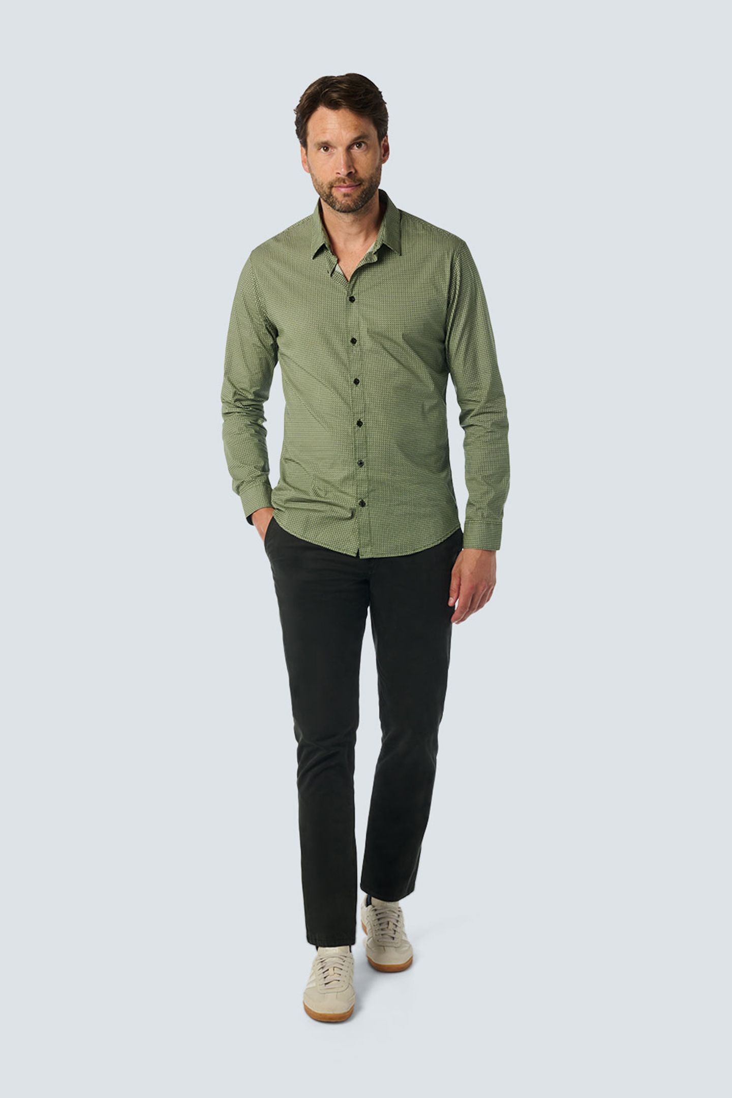 SHIRT STRETCH ALLOVER PRINTED DARK GREEN 3