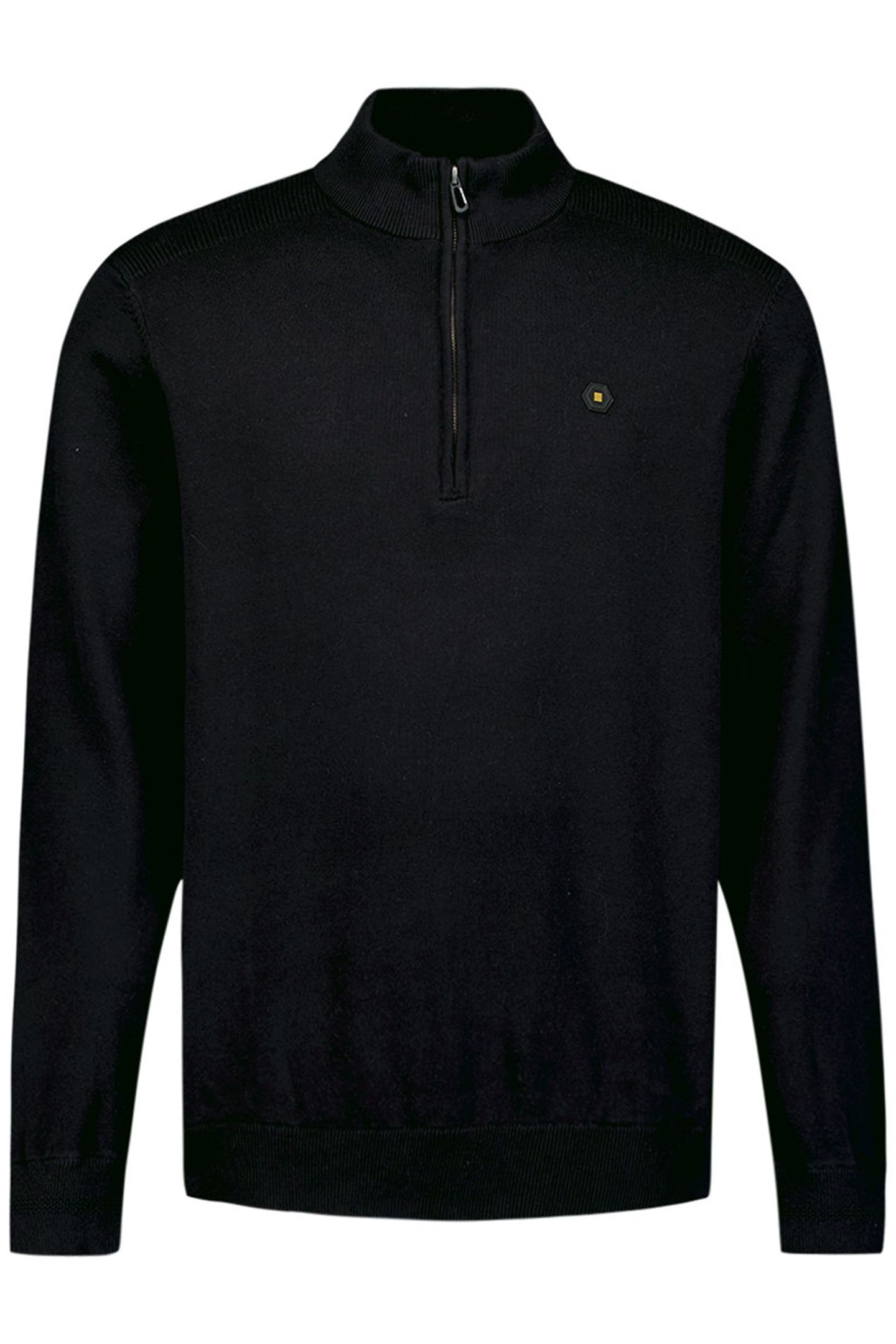 PULLOVER HALF ZIPPER SOLID KNIT BLACK 1