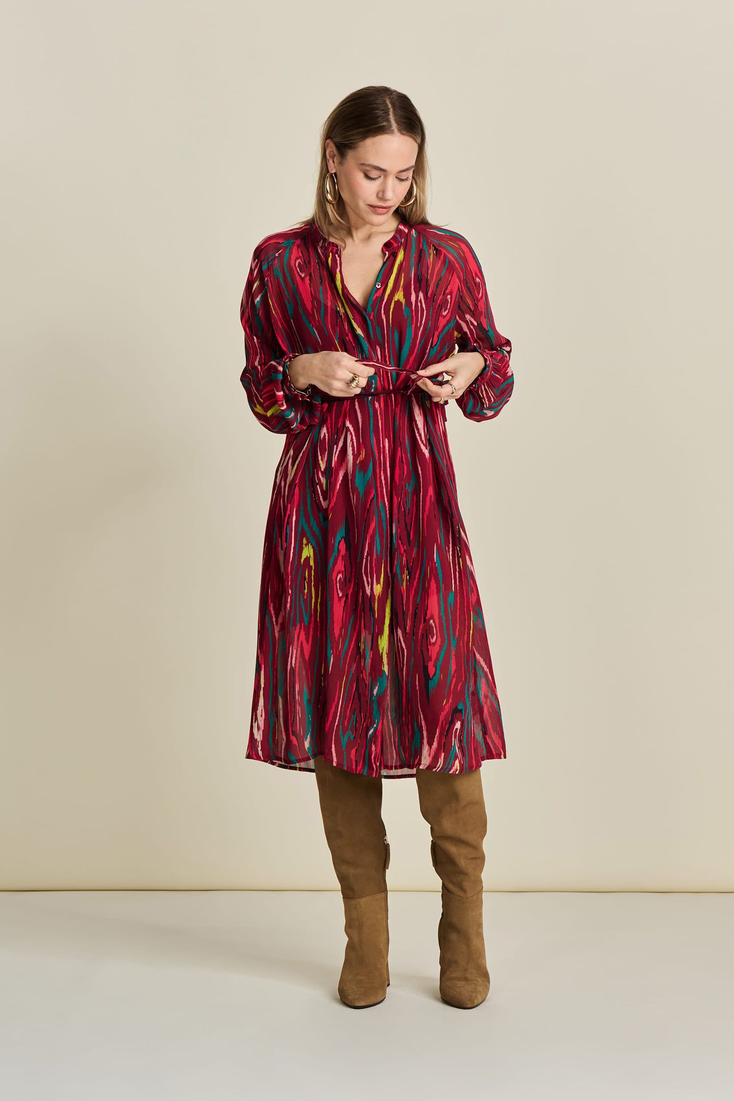 DRESS - WOODY BURGUNDY RED 1