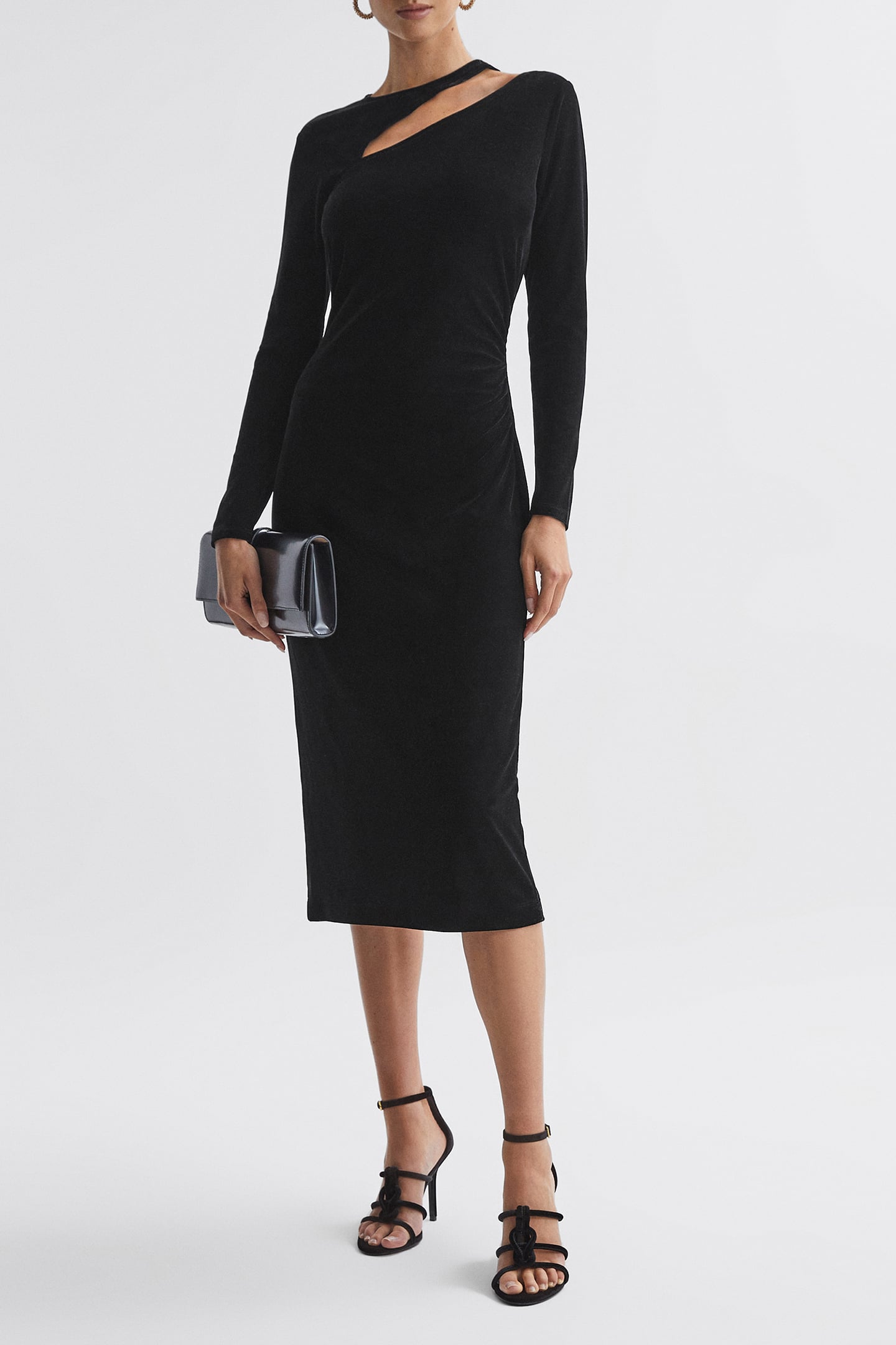 MACEY VELVET MIDI DRESS — BODYCON FIT 1