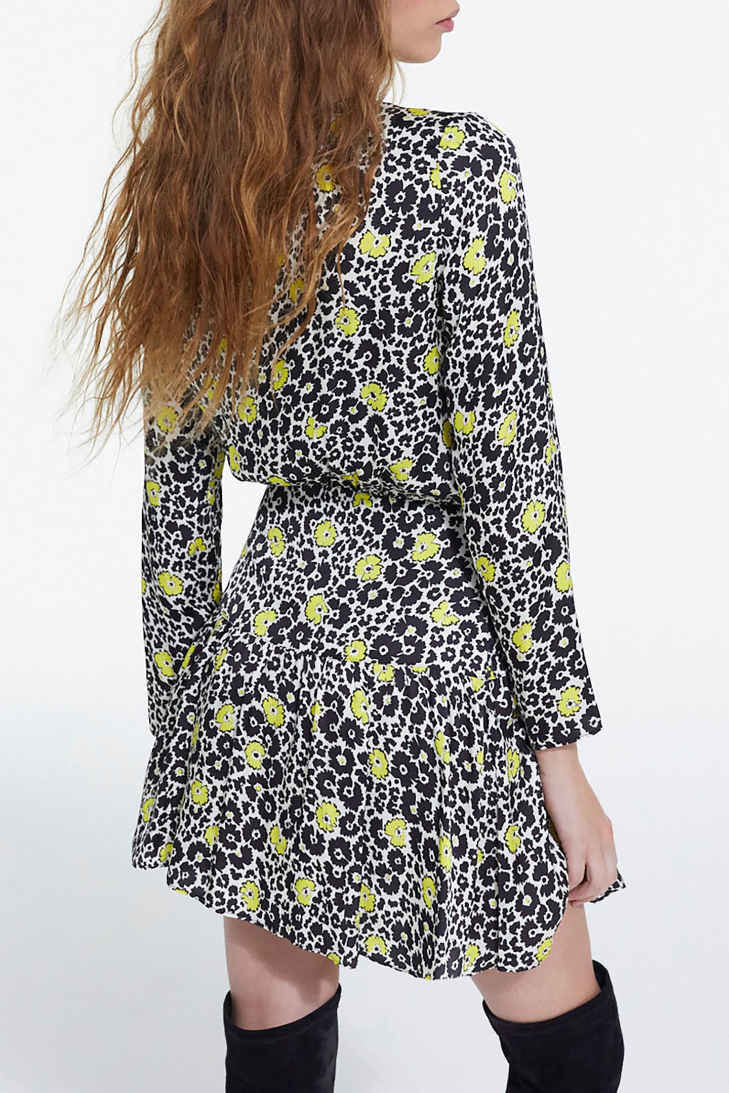 WILD BLOSSOM SHORT DRESS ECRU/YELLOW 2