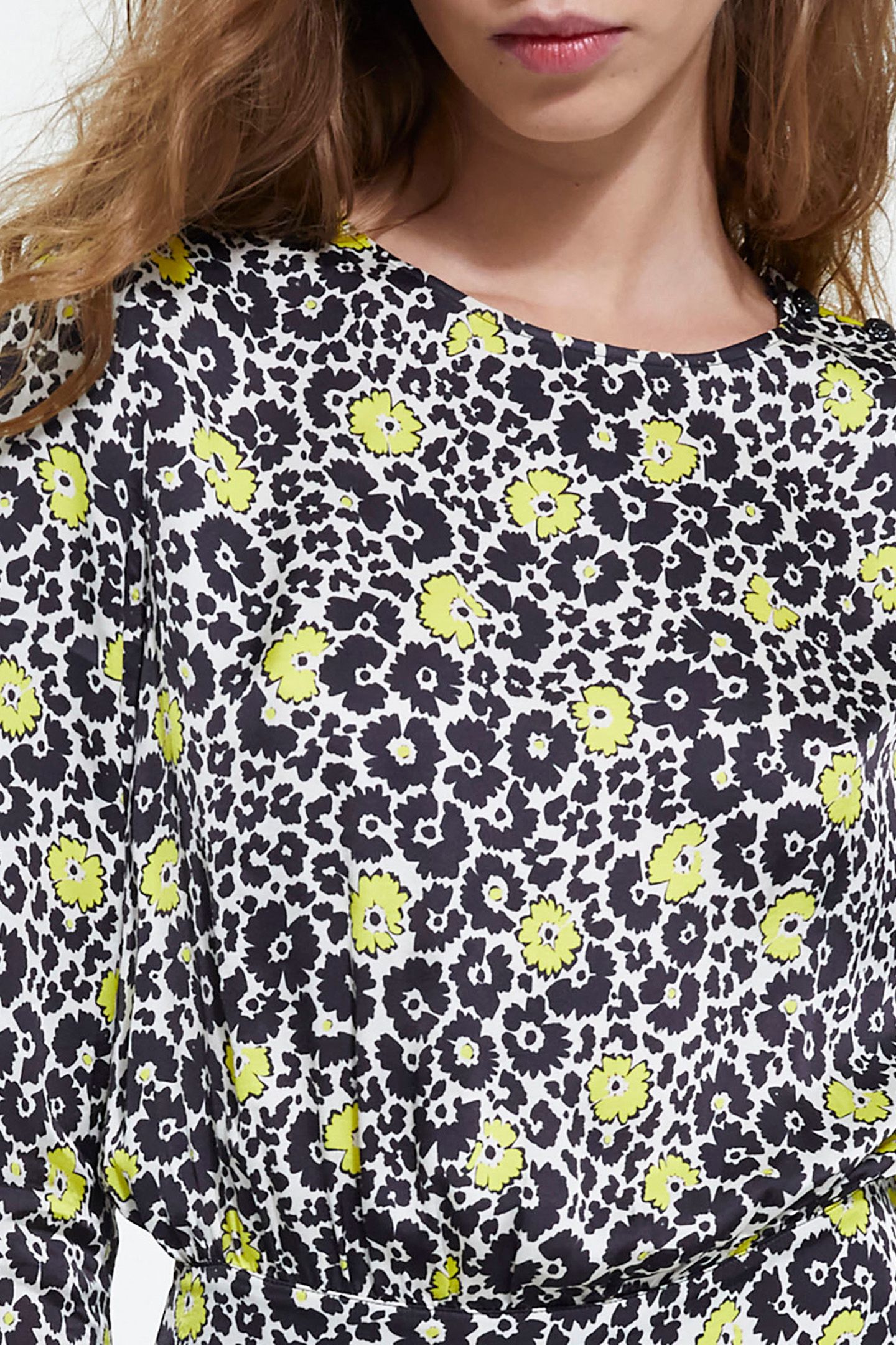 WILD BLOSSOM SHORT DRESS ECRU/YELLOW 5