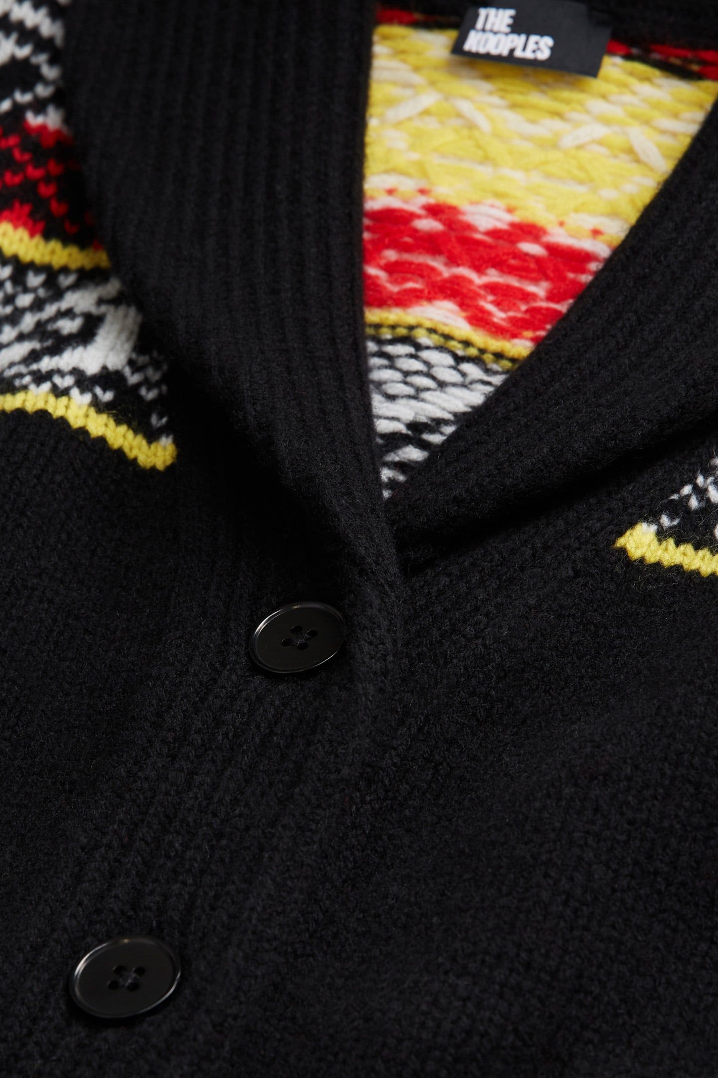 CARDGIGAN COL CHALE JACQUARD BLACK/RED/YELLOW 7