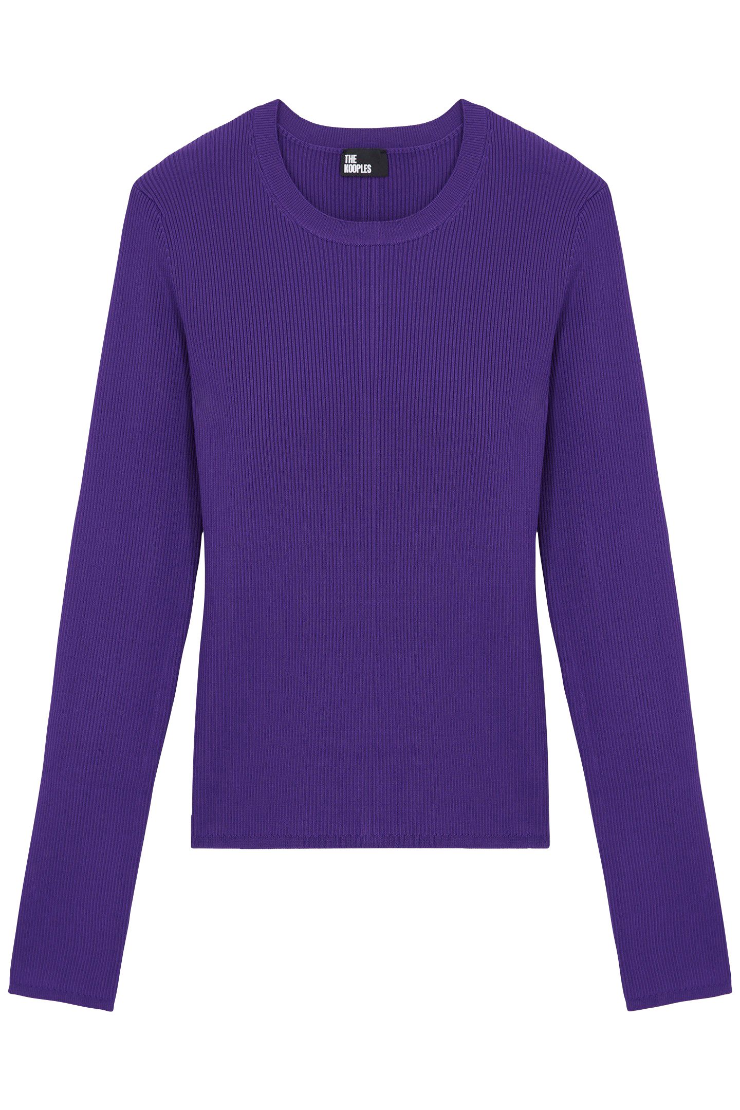 ROUND NECK LONG SLEEVE VISCOSE SWEATER PURPLE 1