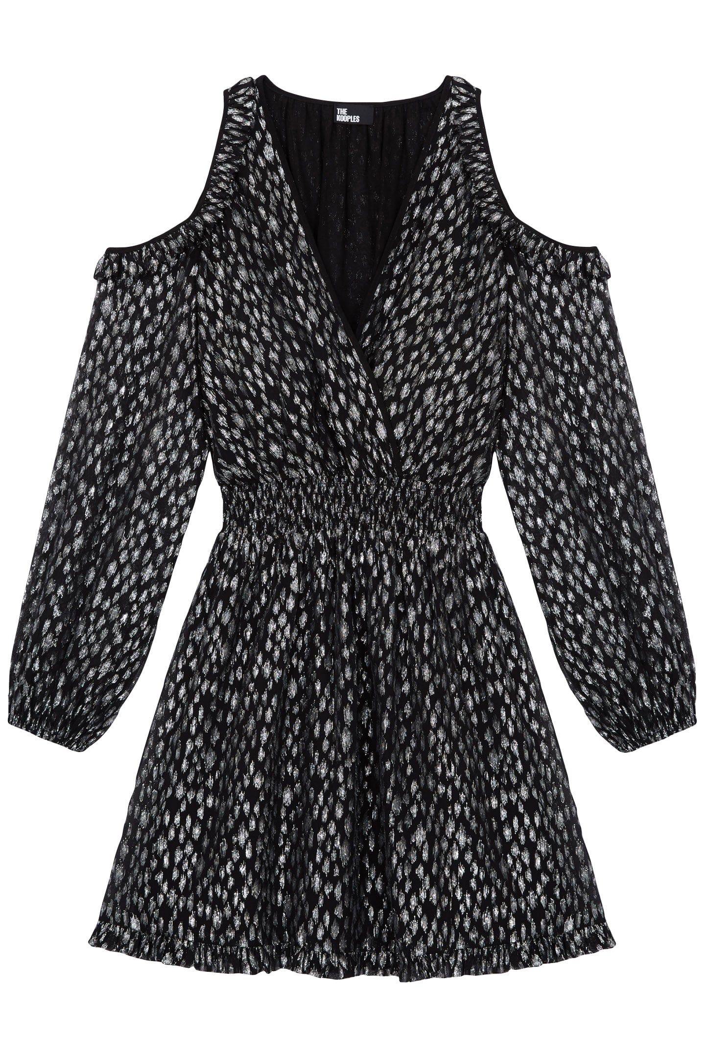 OFF THE SHOULDERS SHORT DRESS ANTIC SILVER 1
