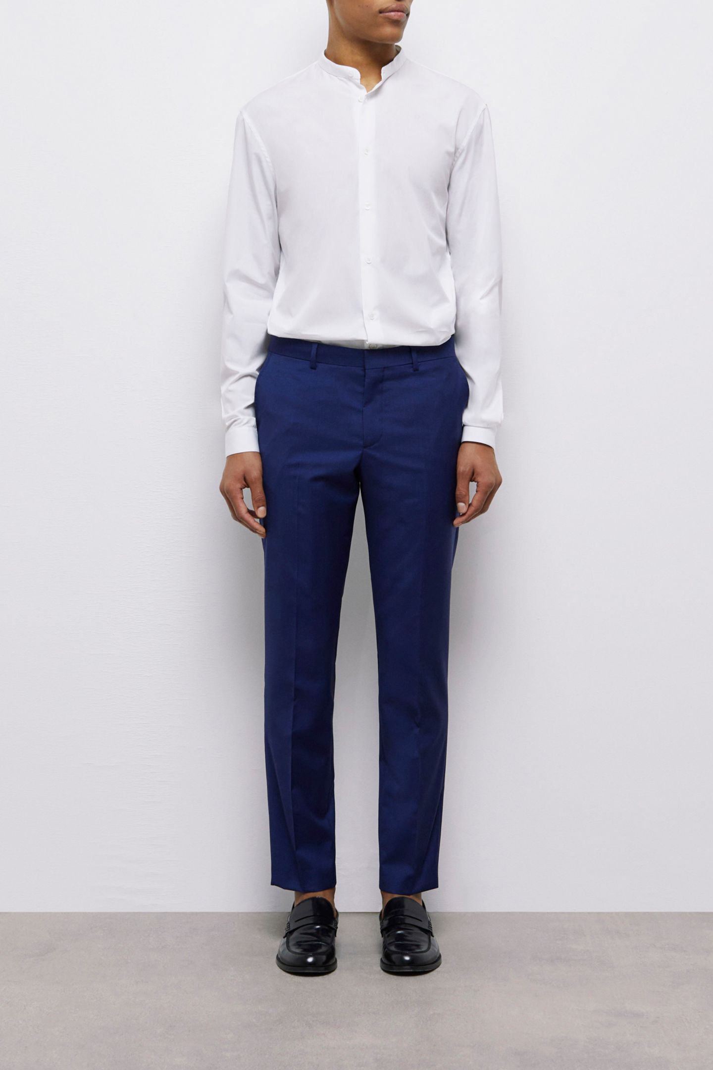 FITTED SUIT PANTS NAVY 1