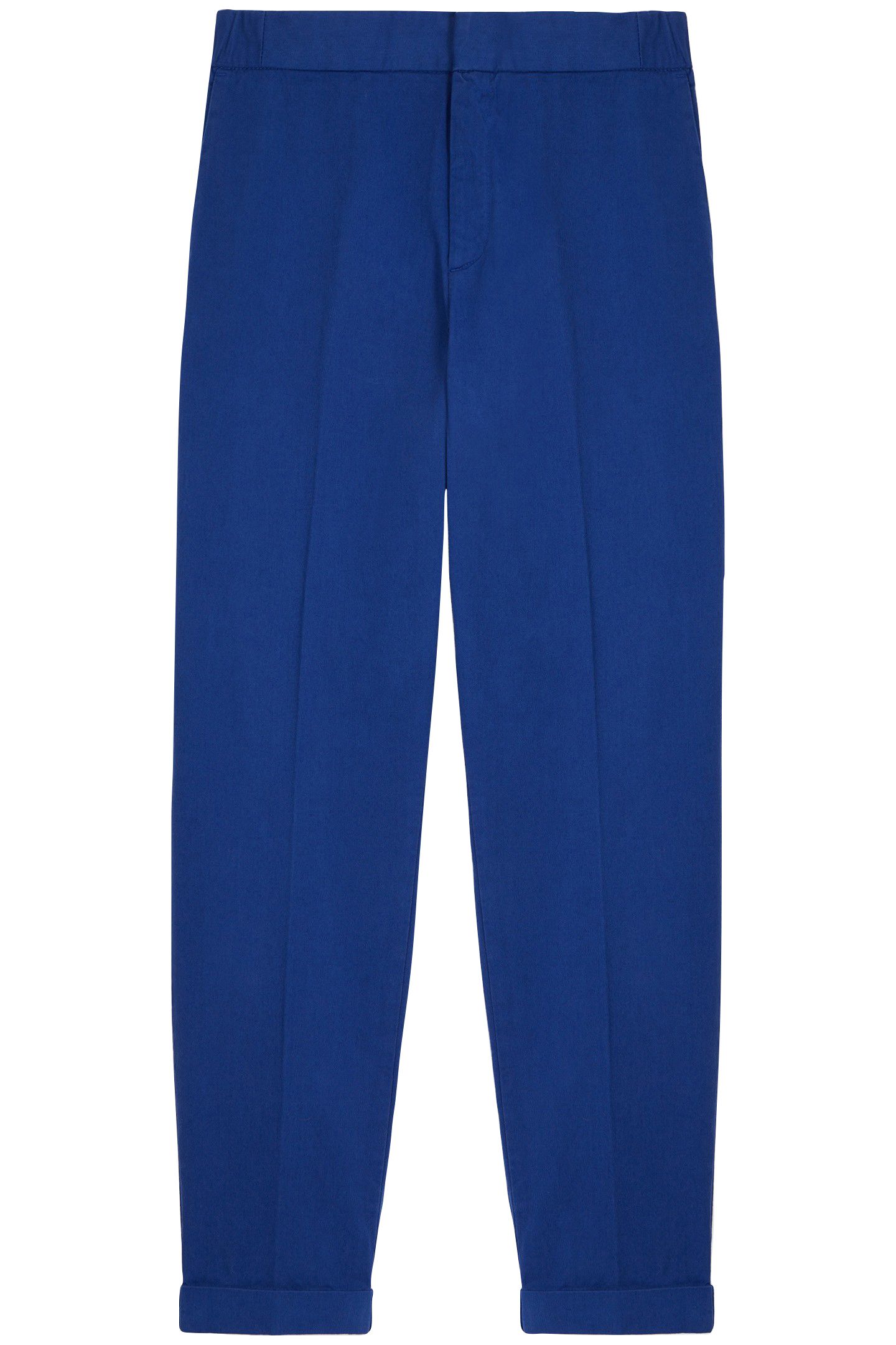 STRAIGHT PANTS WITH SEMI-ELASTICATED WAISTBAND BLUE 3