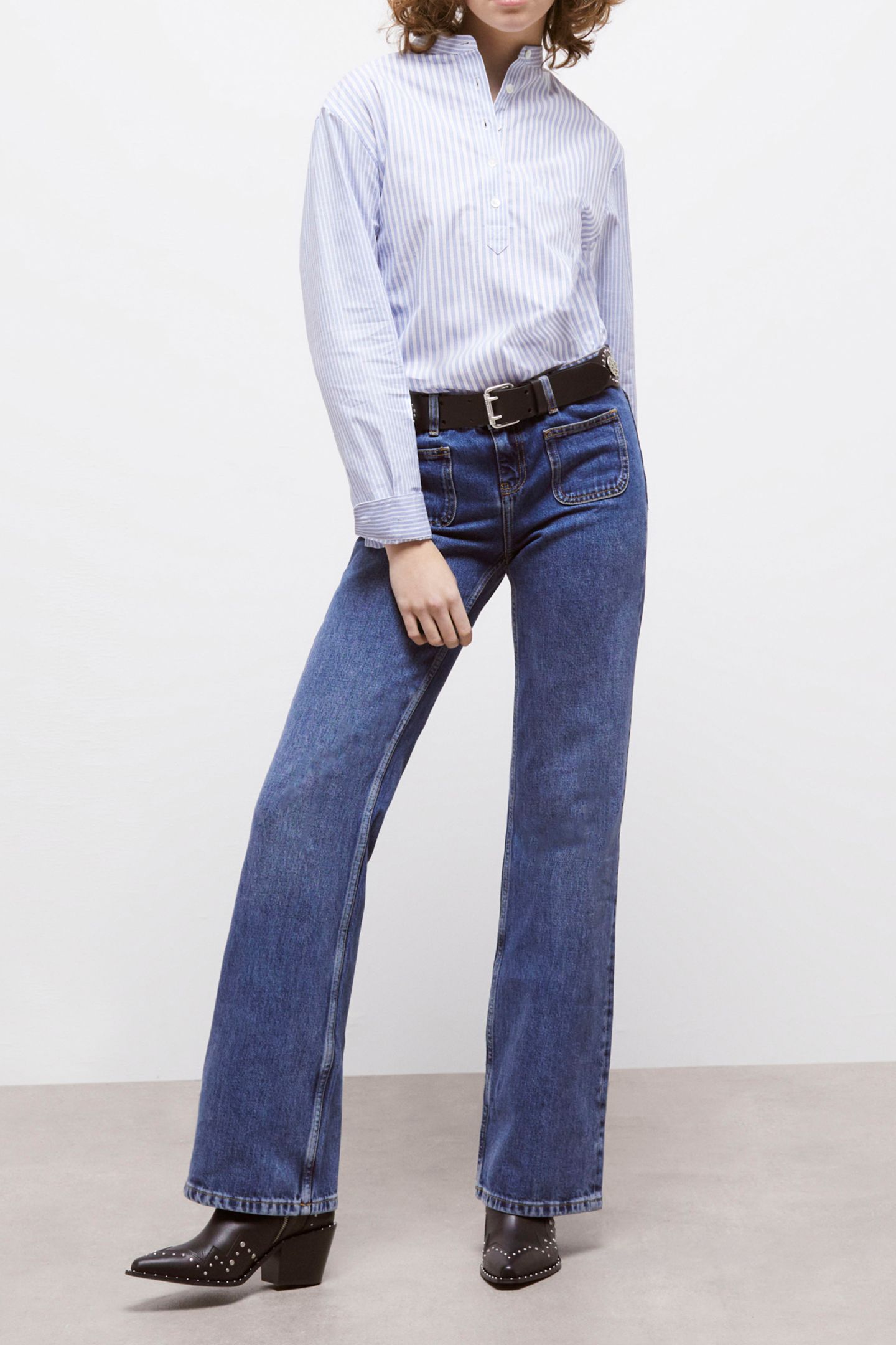 LONG SLEEVE SHIRT WITH CLASSIC COLLAR BLUE WHITE 4