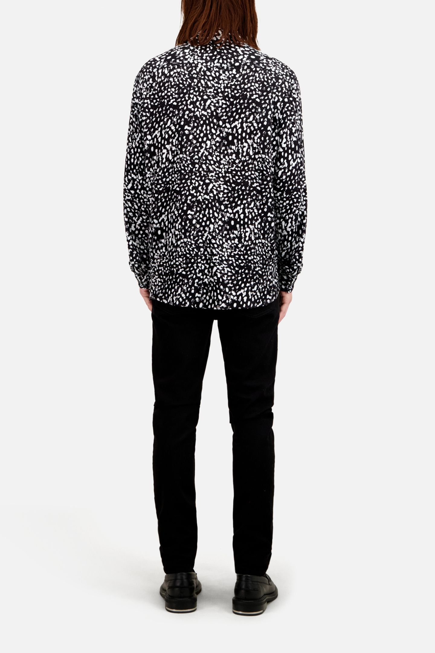 SLIM D LONG SLEEVE SHIRT BLACK-ECRU 3