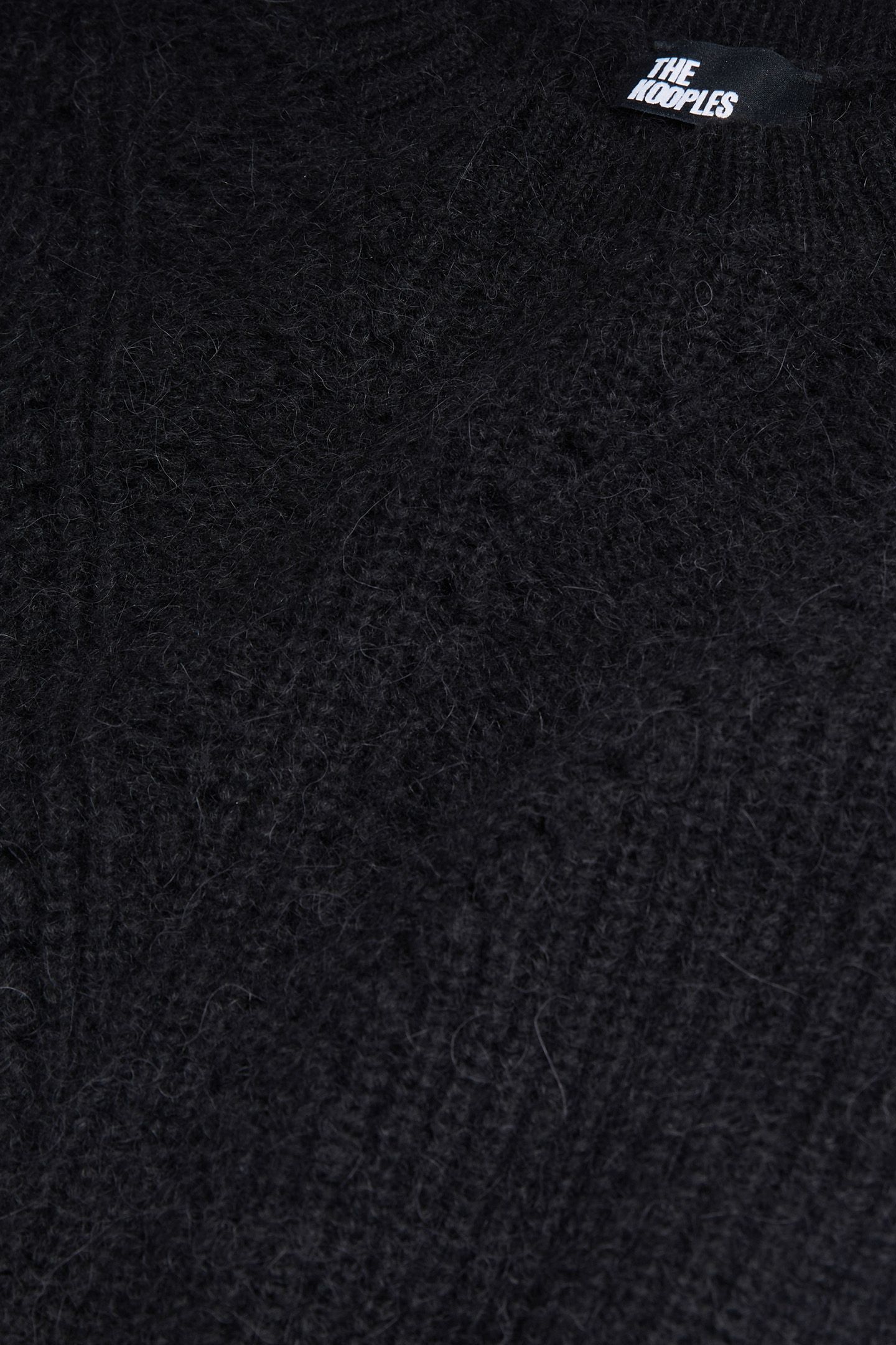 ROUND NECK SWEATER IN PEARL AND POINTELLE RIB BLACK 4