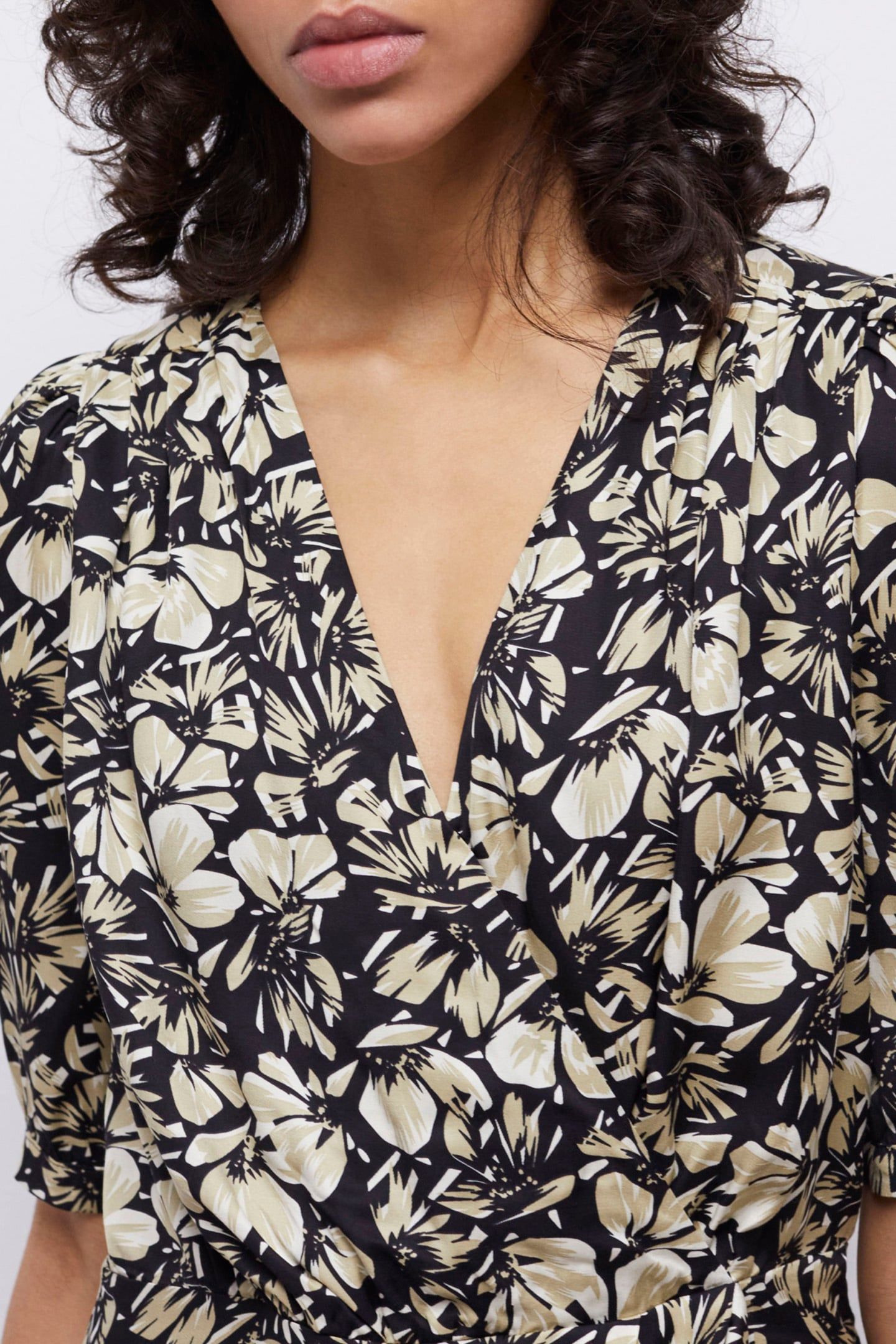 SHORT SLEEVE DRESS BLACK BROWN 6
