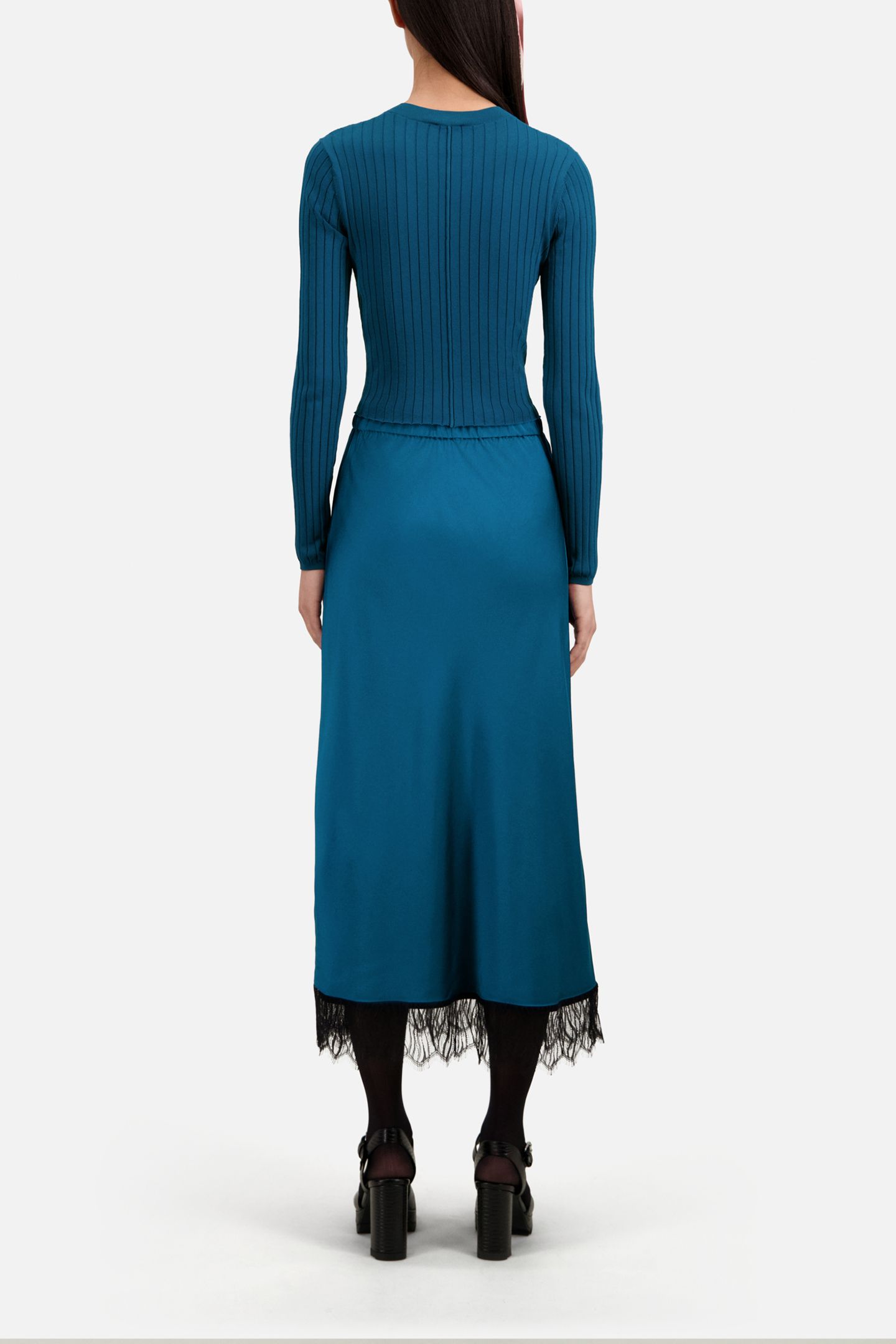 CROPPED CARDIGAN EN COTES MEDIUM BLUE 3