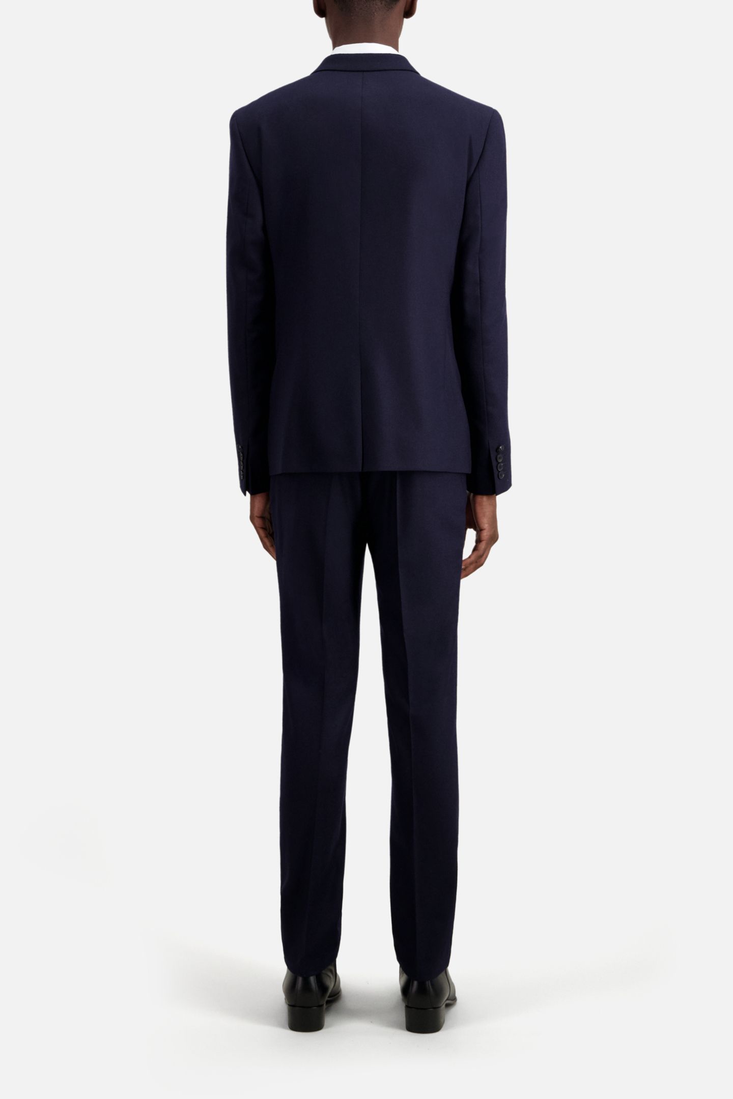 FITTED FLANNEL SUIT JACKET NAVY 3