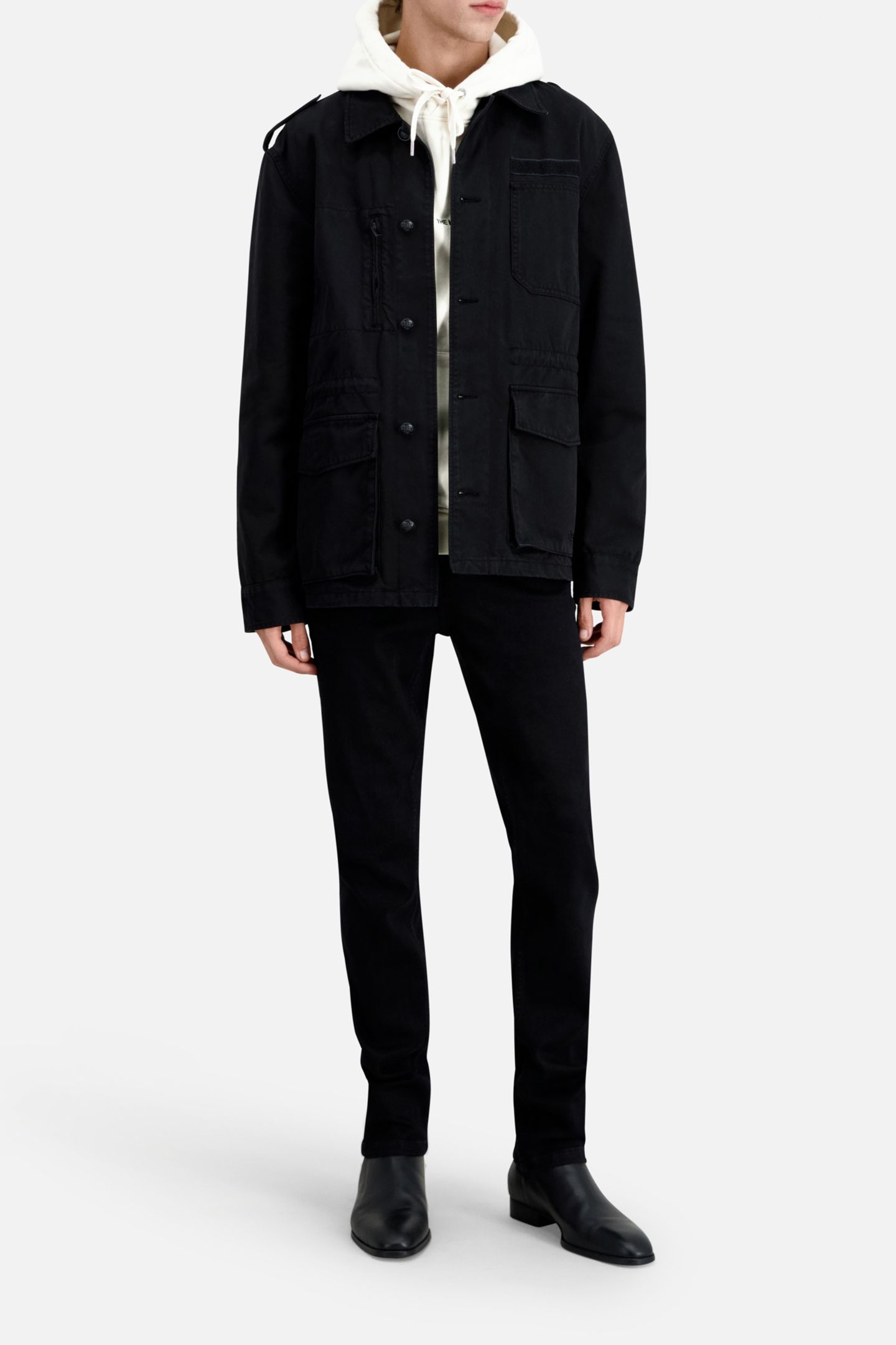 BLACK COTTON JACKET BLACK 5